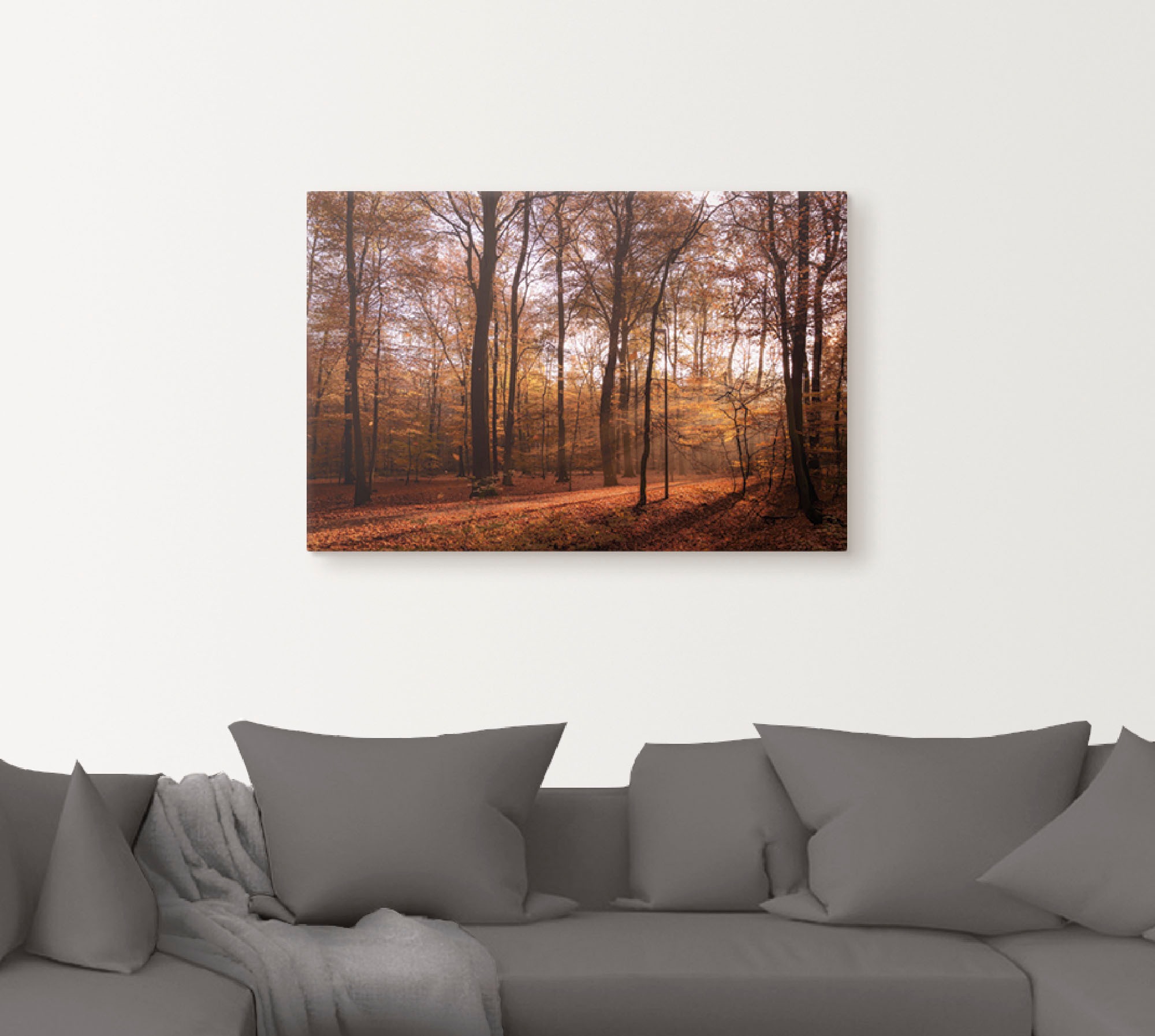 Artland Wandbild »Sonnenaufgang im Herbst II« Wald 1 Stk. tlg. als Alubild, Outdoorbild, Leinwandbild, Poster, Wandaufkleber