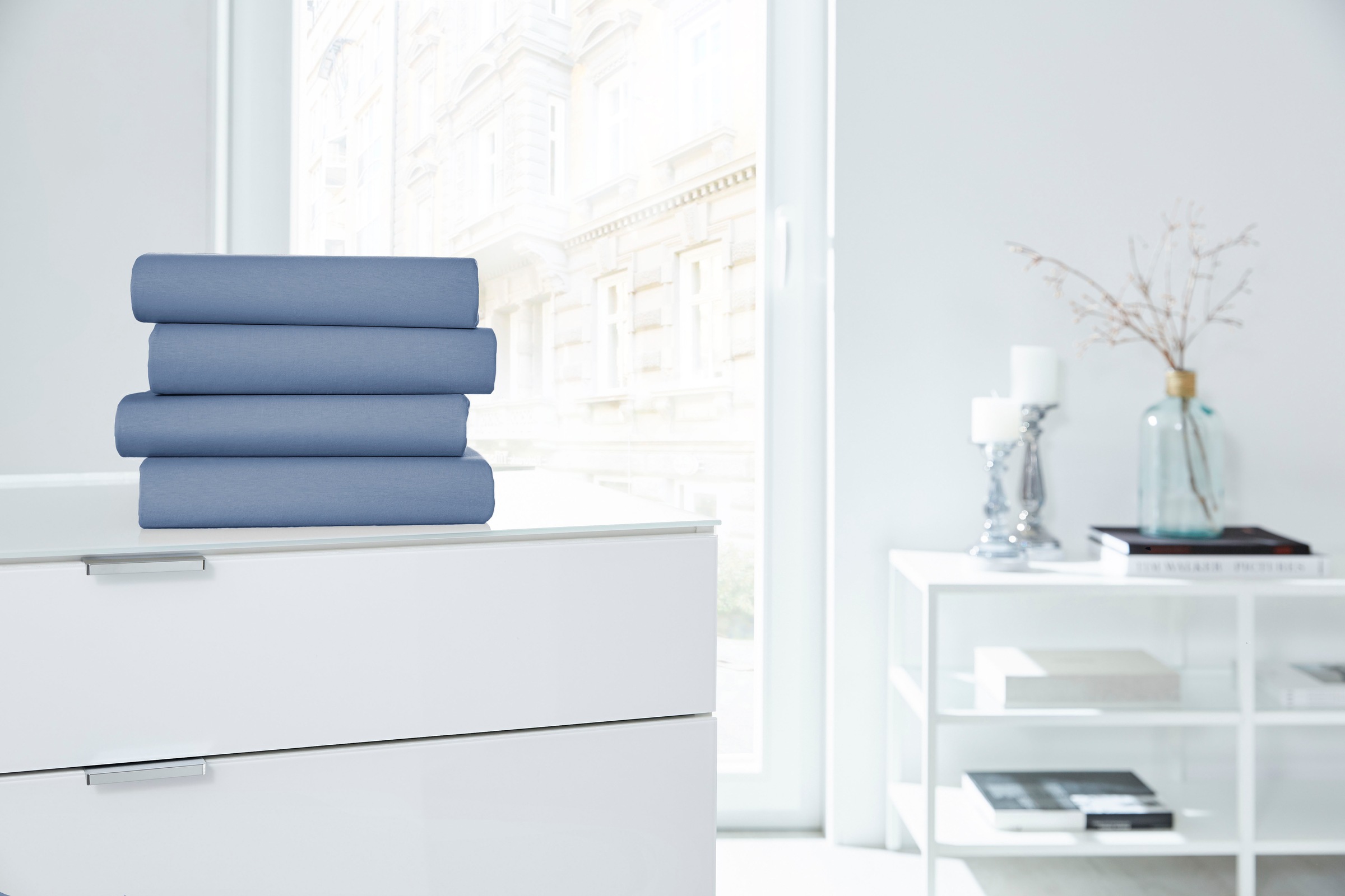 Primera Spannbettlaken »Elasthan-Feinjersey«, PREMIUM, aus 95% gekämmter Baumwolle und 5% Elasthan, bis 28 cm Höhe
