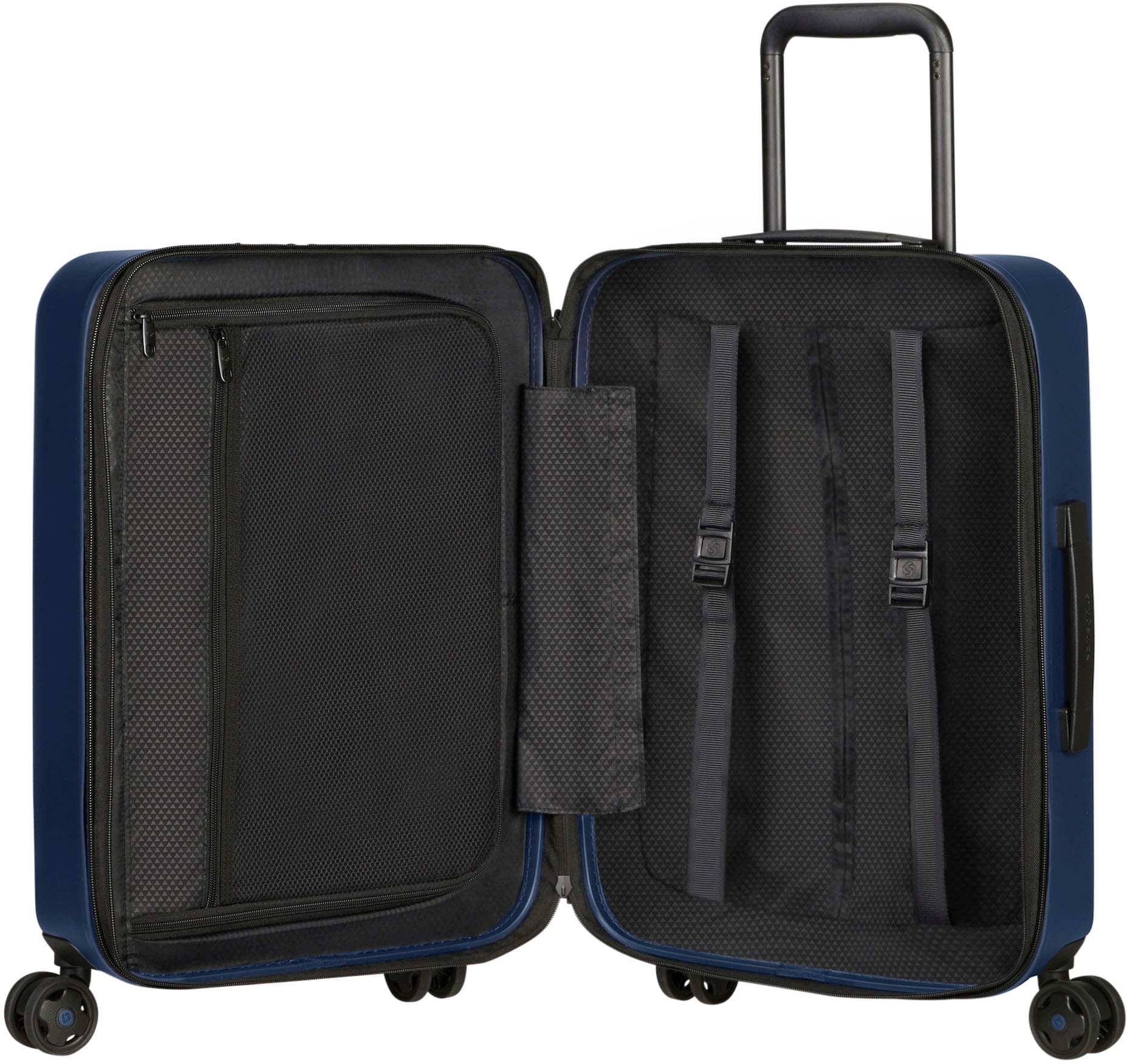 Samsonite Hartschalen-Trolley »STACKD 55«, 4 St. Rollen, Handgepäckkoffer Reisekoffer Reißverschluss-Laptopfach USB-Schleuse