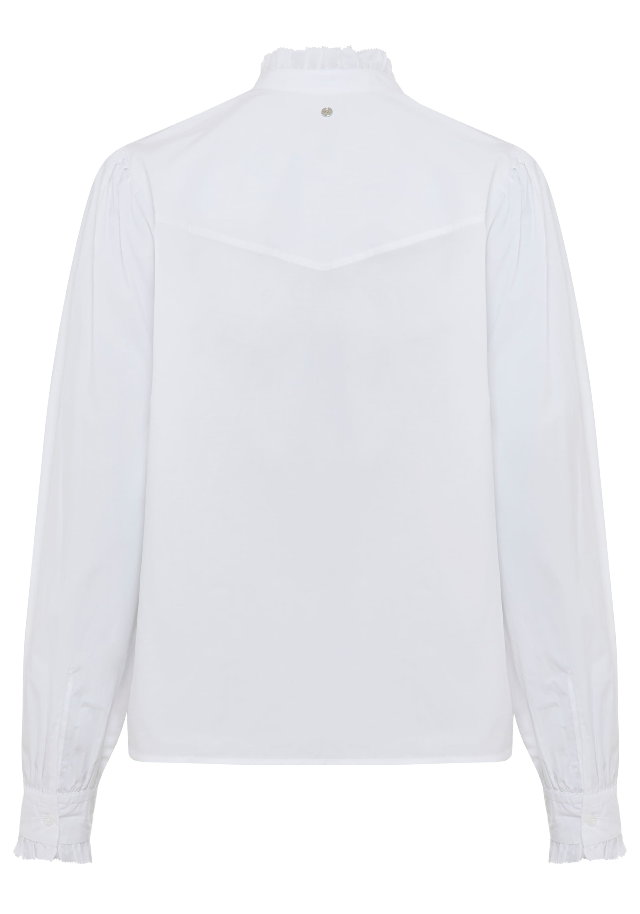 BOSS ORANGE Hemdbluse »Banny Premium Damenmode« mit Rüschen-Details, Stehkragen