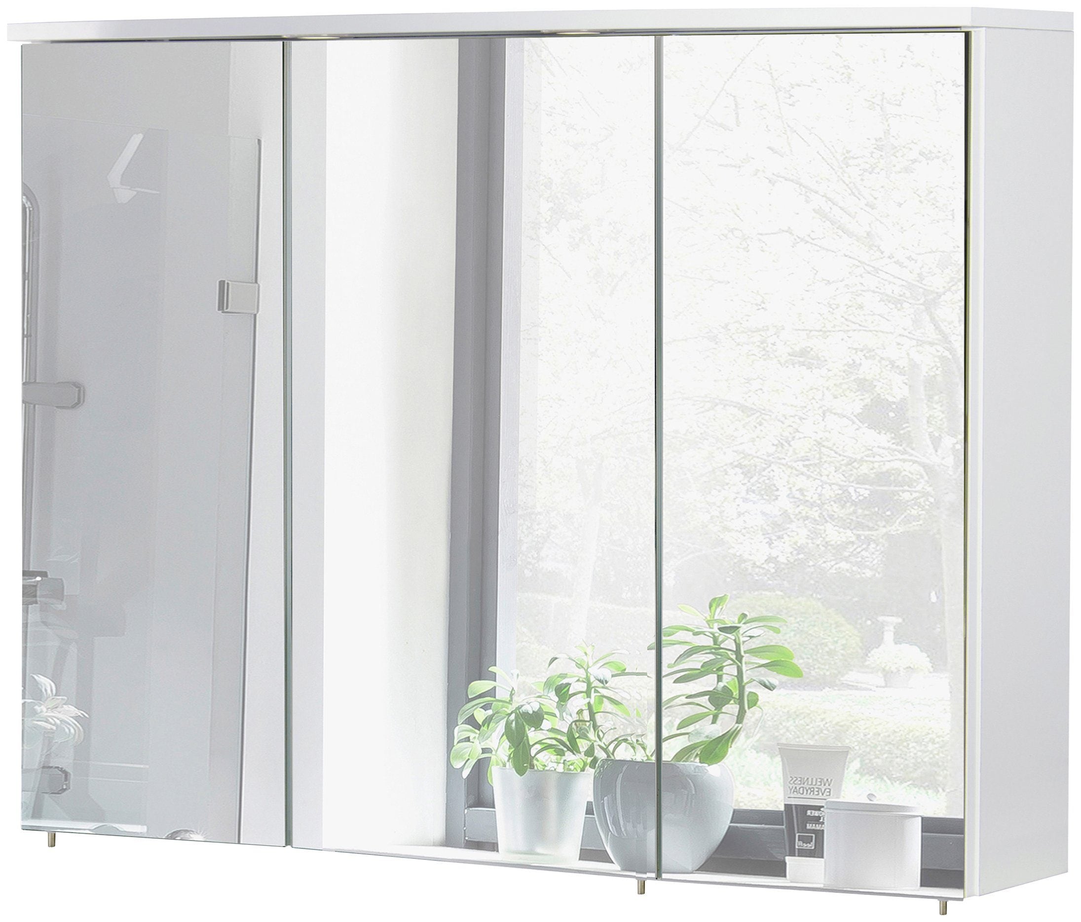Schildmeyer Spiegelschrank »Verona«, Breite 120 cm, 3-türig, 3 LED-Einbaustrahler, Schalter-/Steckdosenbox