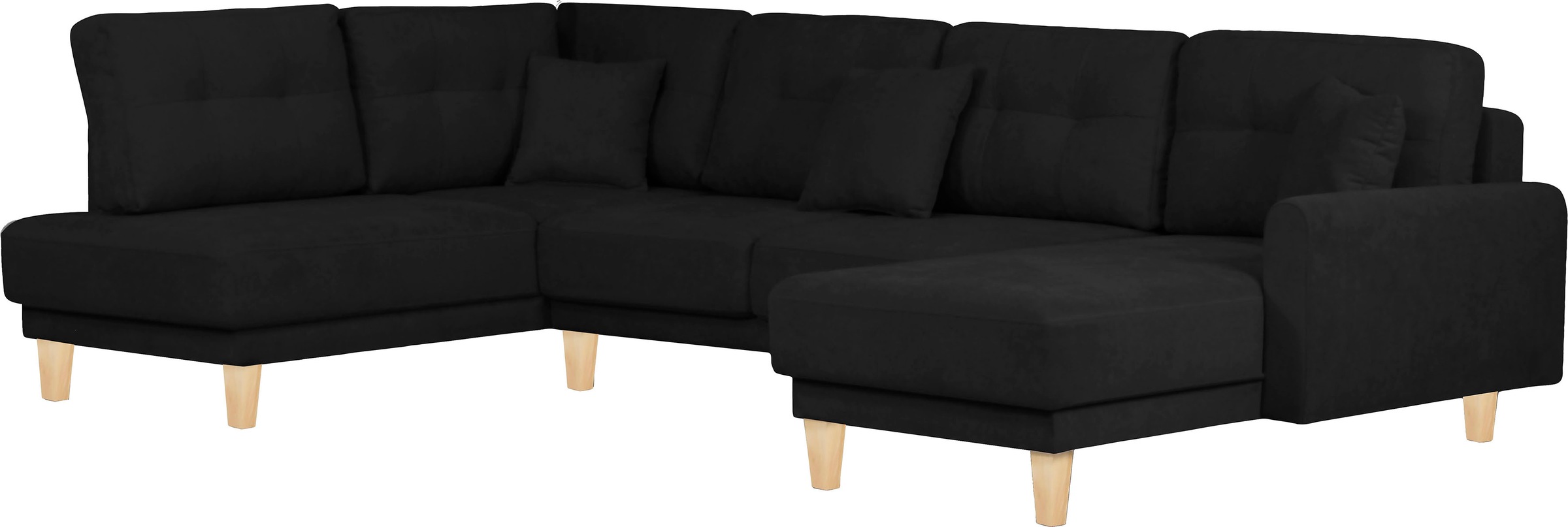 Home affaire Wohnlandschaft »TRIPLO U-Form wahlweise mit Schlaffunktion, B/T/H: 310/192/90 cm« Schlafsofa, auch mit Bettkasten, Steppung im Rückenkissen