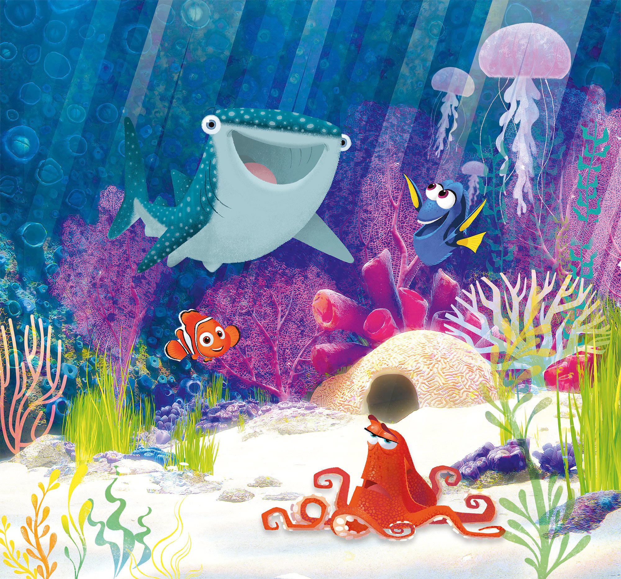 Komar Vliestapete »Digitaldruck Vlies -  Dory Aqua Party - Größe 300 x 280 cm« bedruckt glatt Kinderzimmer