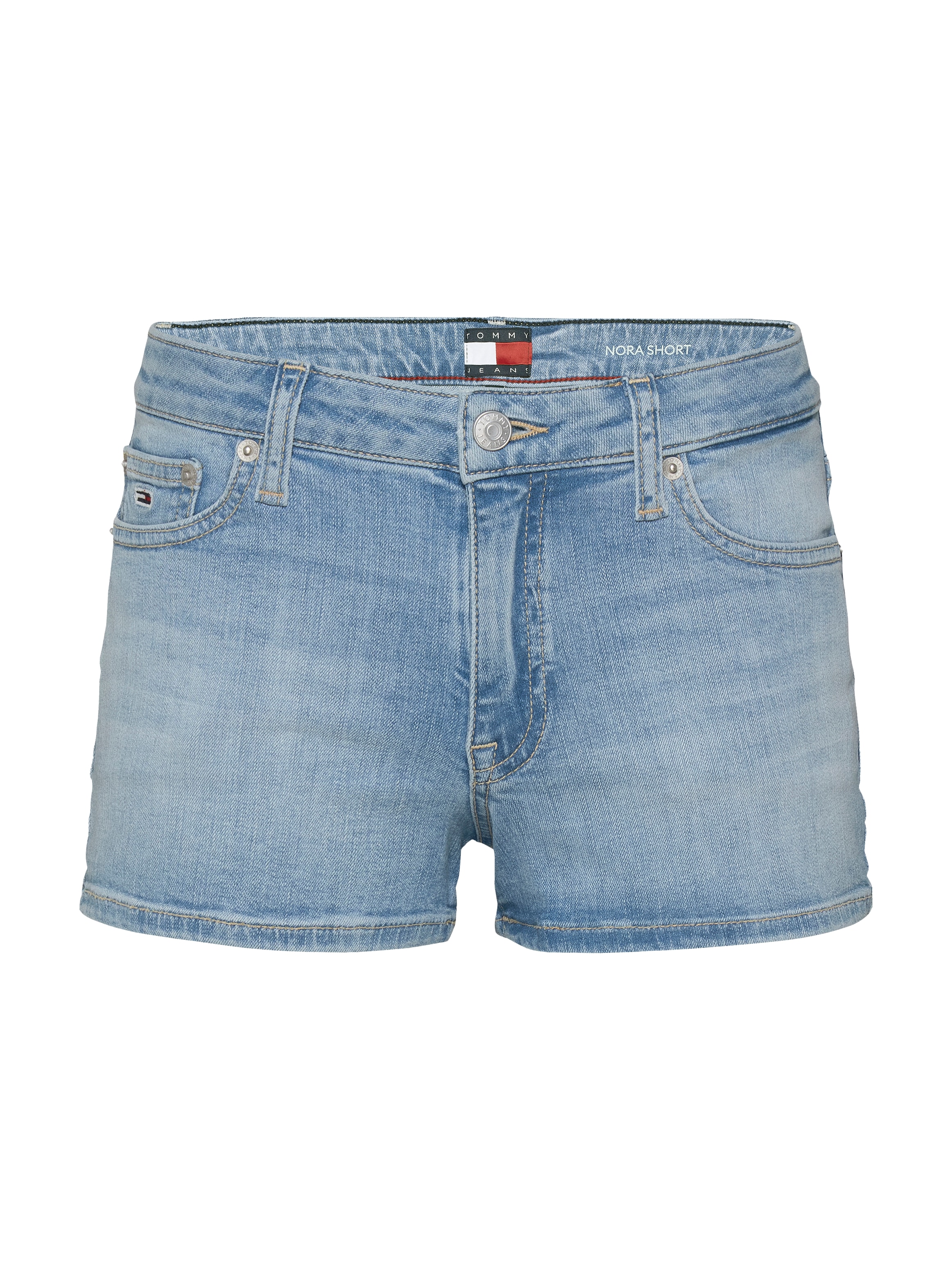 Tommy Jeans Shorts »NORA SHORT BI8219«, mit Logo-Bage, in blauer Waschung