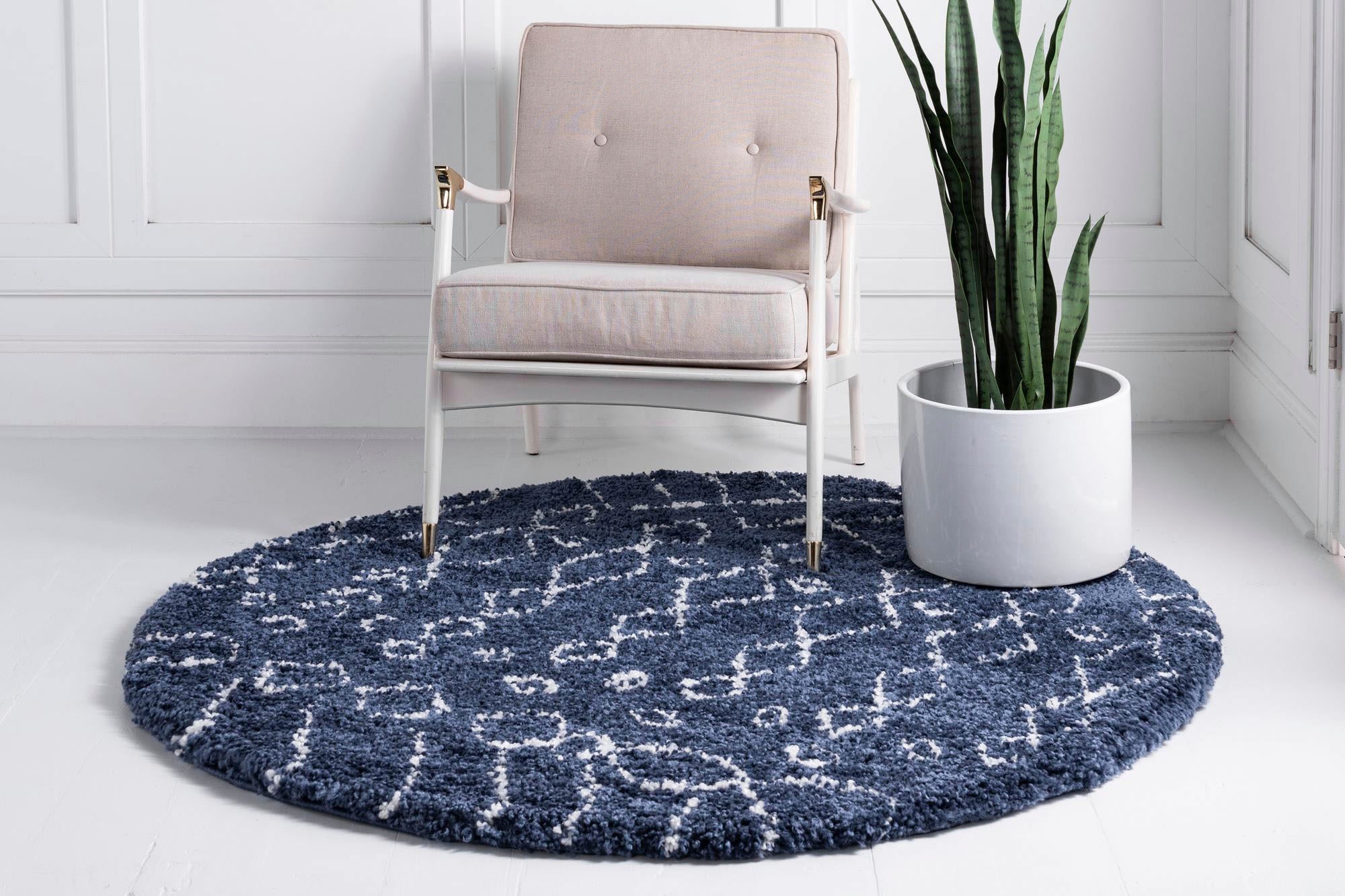 Myflair Möbel & Accessoires Hochflor-Teppich »Temara Shag Lagerräumung«, rund, 51 mm Höhe, gewebt, Scandi Design, ideal im Wohnzimmer & Schlafzimmer