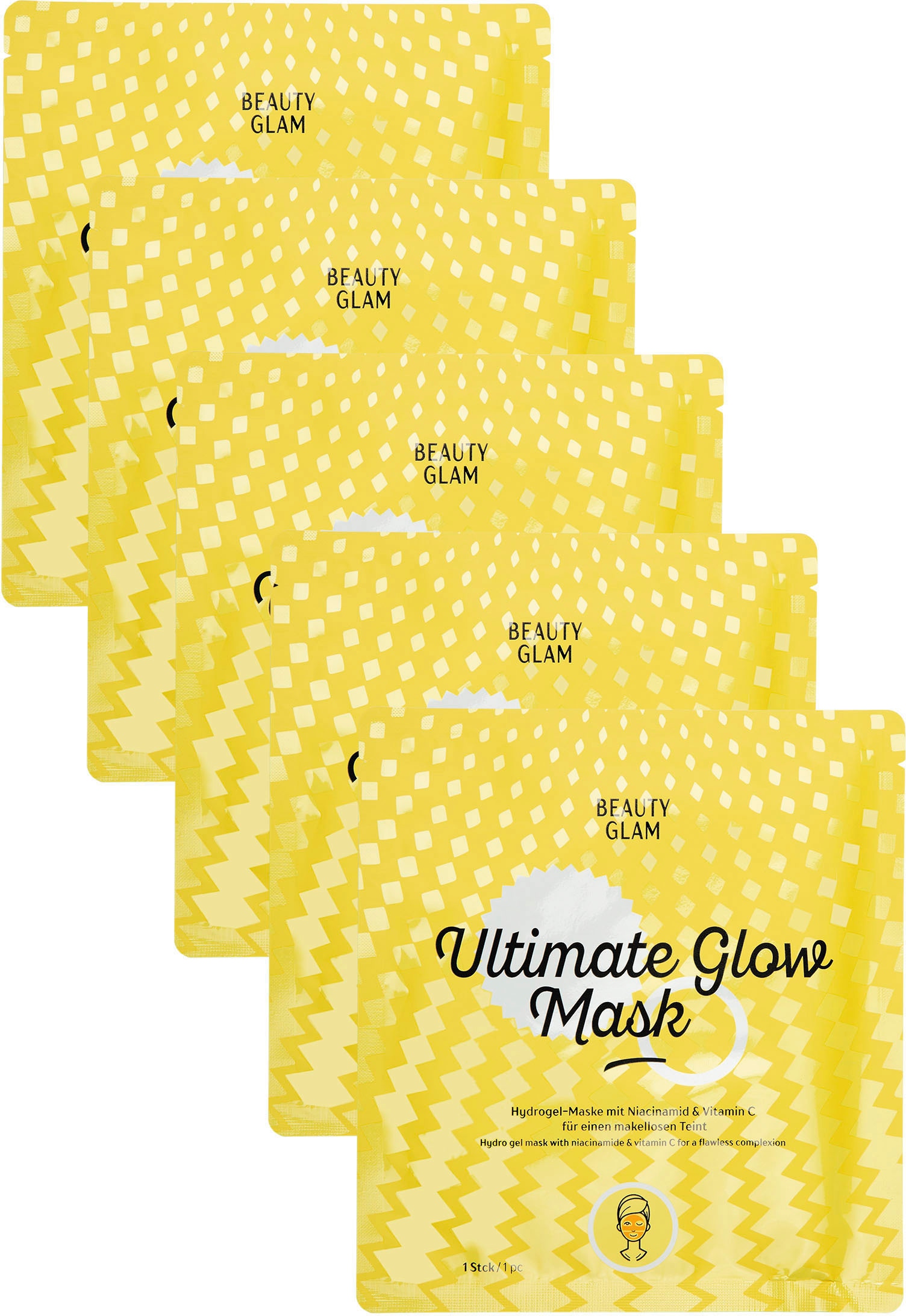 BEAUTY GLAM Gesichtsmasken-Set »Beauty Glam Ultimate Glow Mask«, (Set, 5 tlg.)