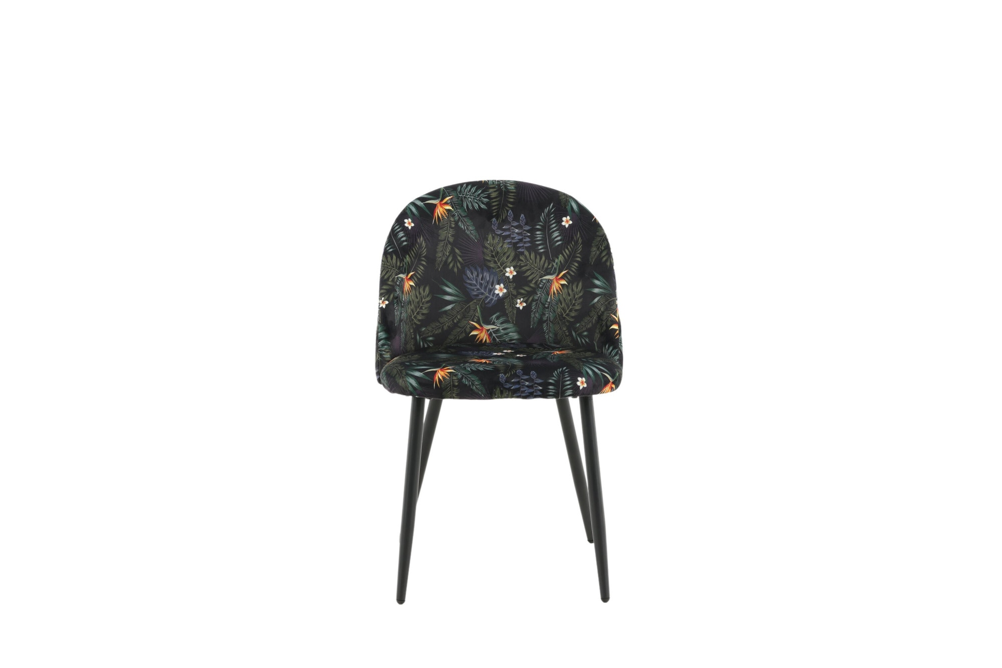 Venture Home Esszimmerstuhl »Velvet, 2er-Set Esszimmerstühle mit Blumenmuster in Schwarz, 150 kg« () 2 Stk.Polsterstuhl, weicher Bezug, Stahlbeine naturholz, weich, einladend