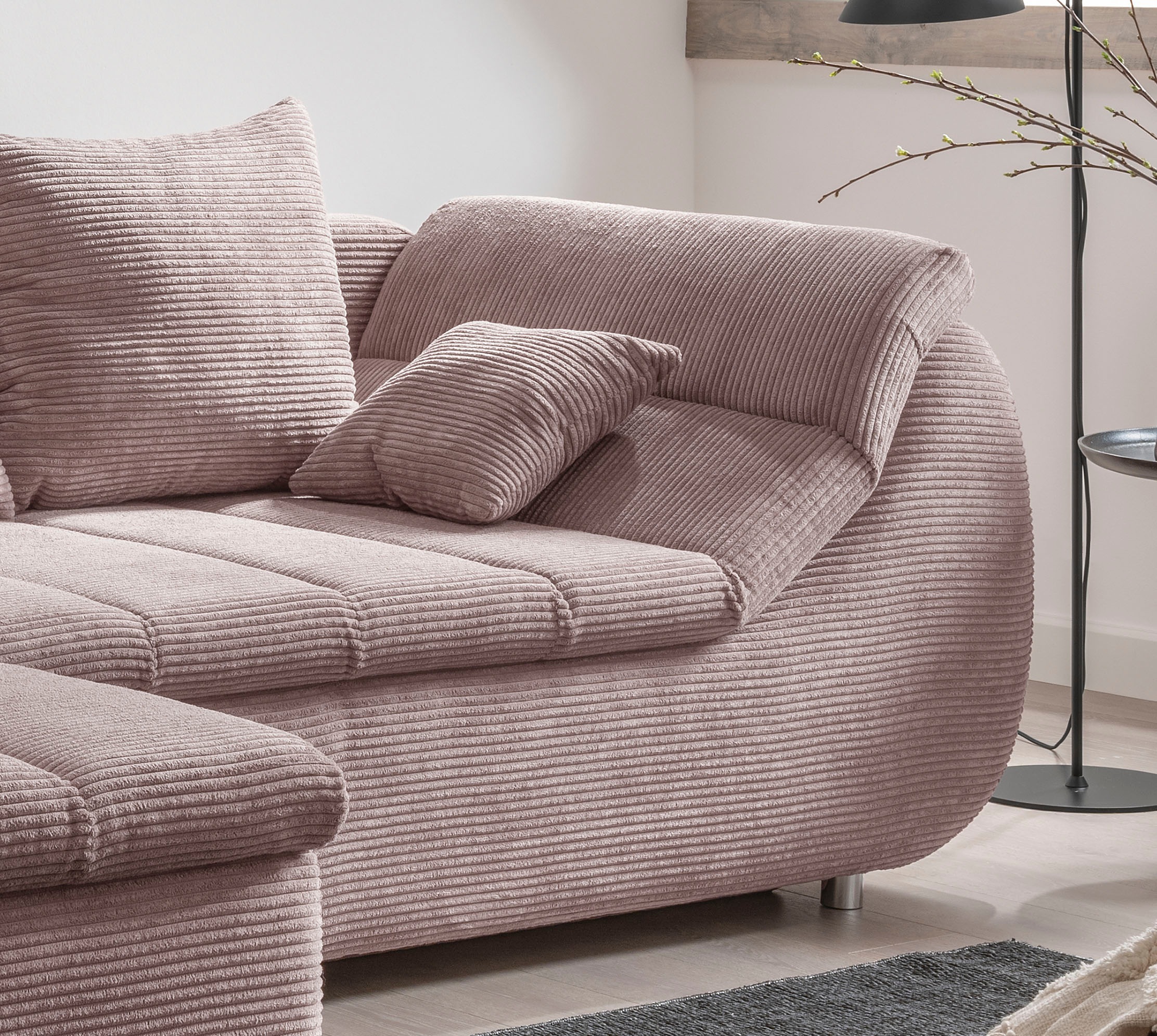INOSIGN Ecksofa »Imola bequem, aktuelle Steppung im Sitz, L-Form, Breite 270cm«, wahlweise mit Bettfunktion