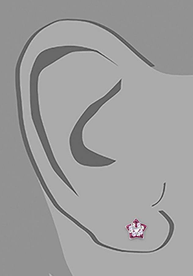 Prinzessin Lillifee Paar Ohrstecker »Stern mit Herz, 2035299«, mit Preciosa Crystal