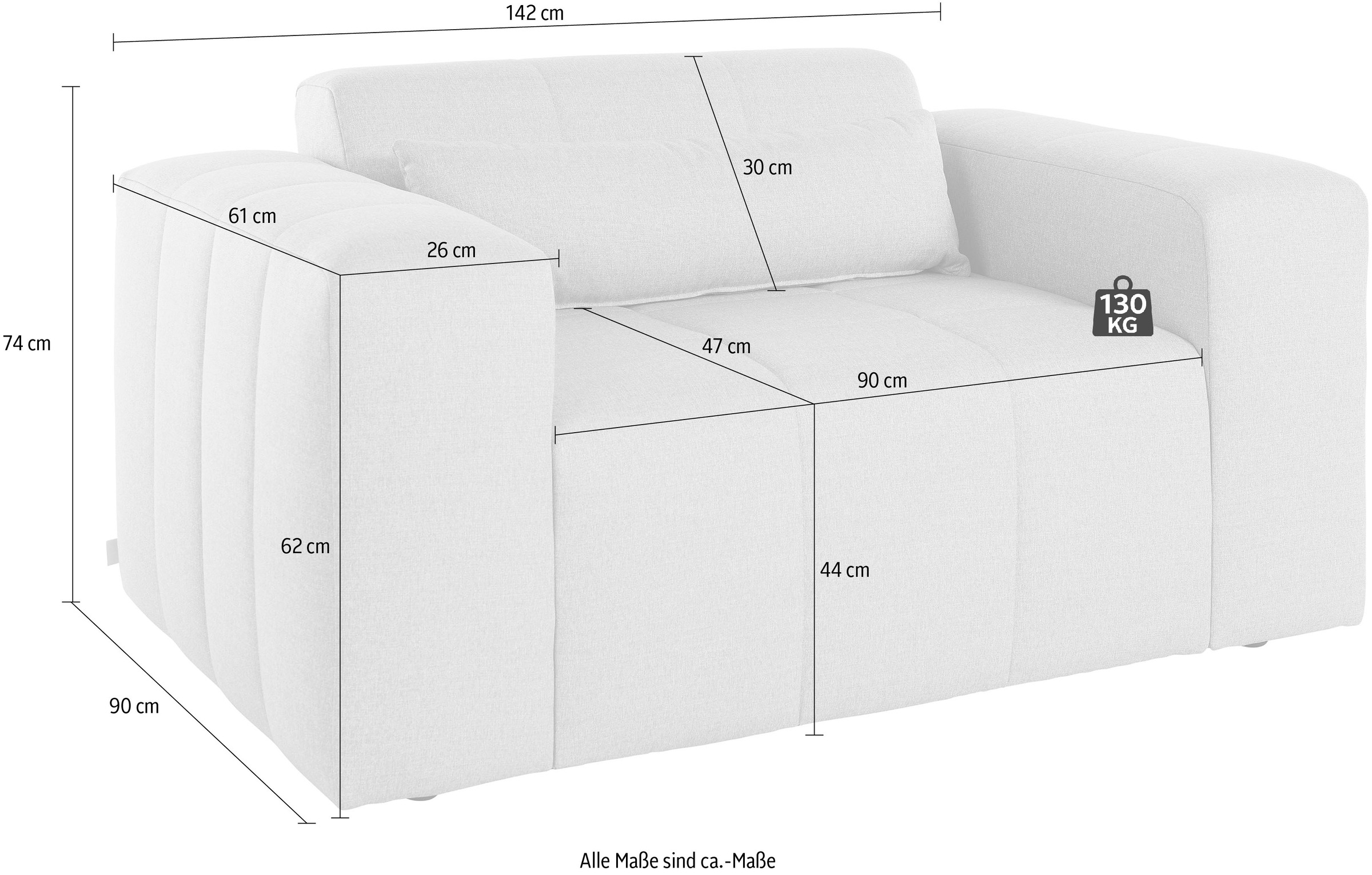 LeGer Home by Lena Gercke Loveseat »Maileen Sessel«, passend zur Modulserie "Maileen" - separat stellbar