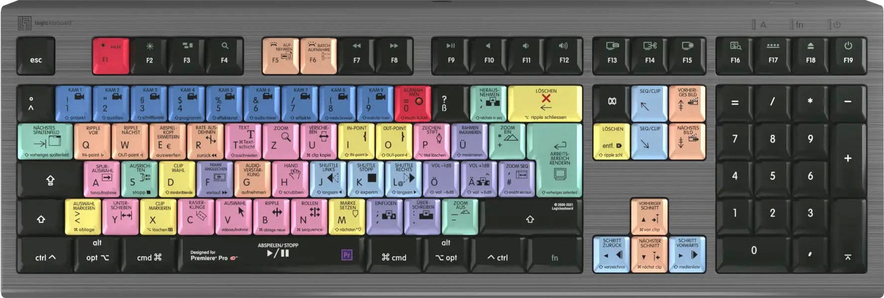 Tastatur »Adobe Premiere Pro CC Astra 2 DE (Mac)«, (Ziffernblock-USB-Anschluss)