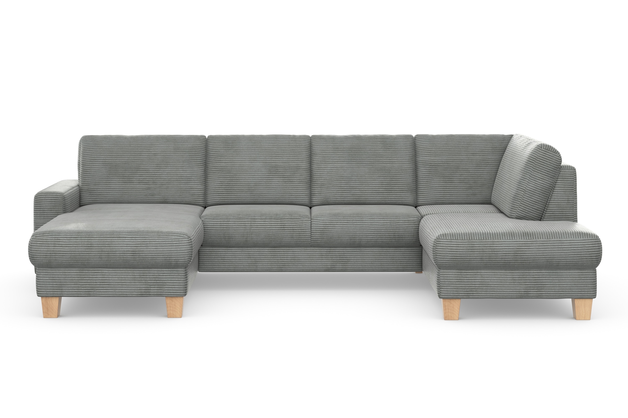 Home affaire Wohnlandschaft »Summer U-Form«, mit oder ohne Bettfunktion und Bettkasten, Cord-Bezug