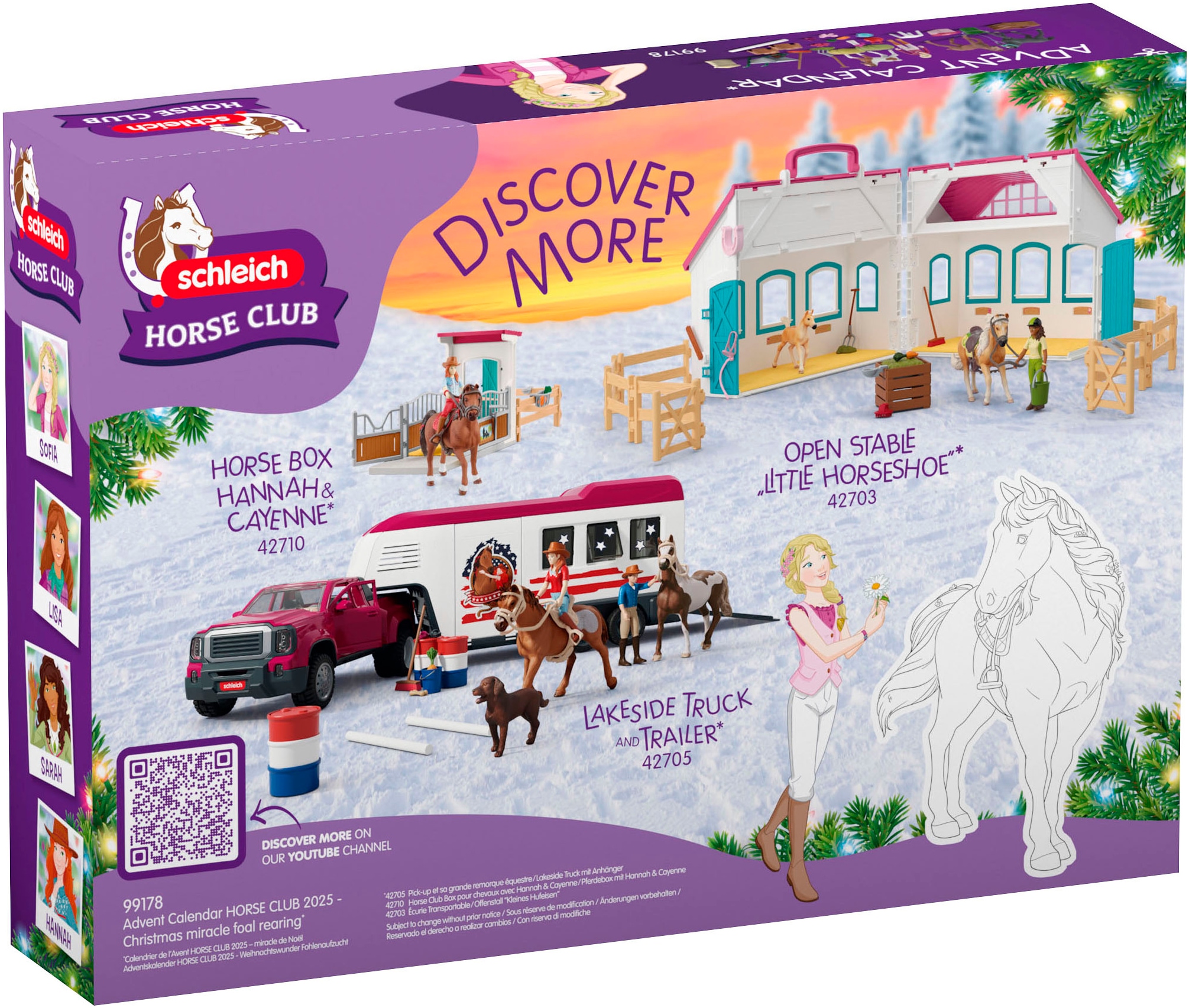 Schleich® Spielzeug-Adventskalender »HORSE CLUB, Horse Club 2025 - Weihnachtswunder Fohlenaufzucht (99178)«, ab 4 Jahren