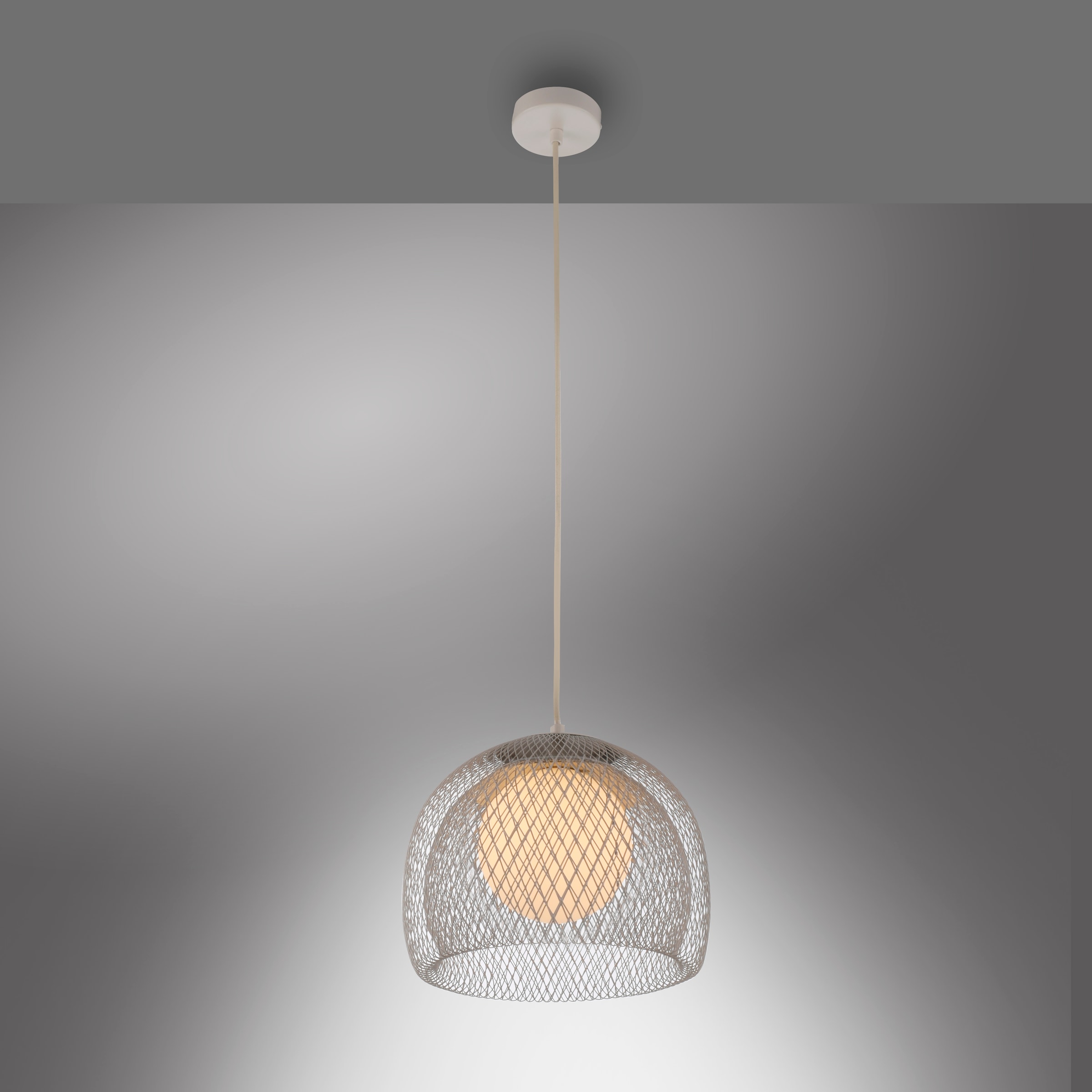 SCHÖNER WOHNEN-Kollektion Pendelleuchte »MESH« G9 1 Stk. Filigranes Design, sanftes Licht & höhenverstellbar in Sandbrise