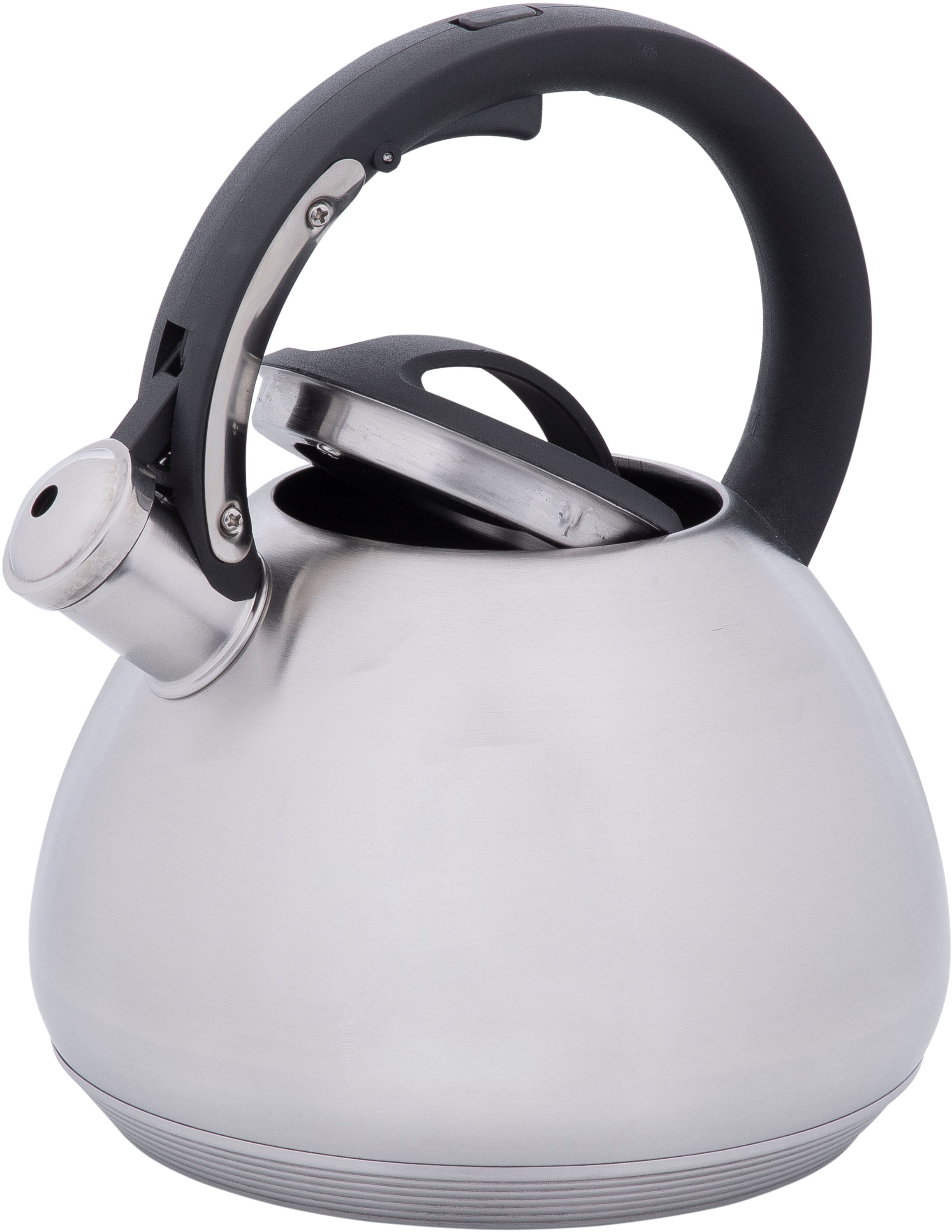 RESTO Kitchenware Wasserkessel »Lyra, Flötenkessel 2,7 l mit wärmespeicherndem Boden im Geschenkkarton« 1 Stk. tlg. Edelstahl