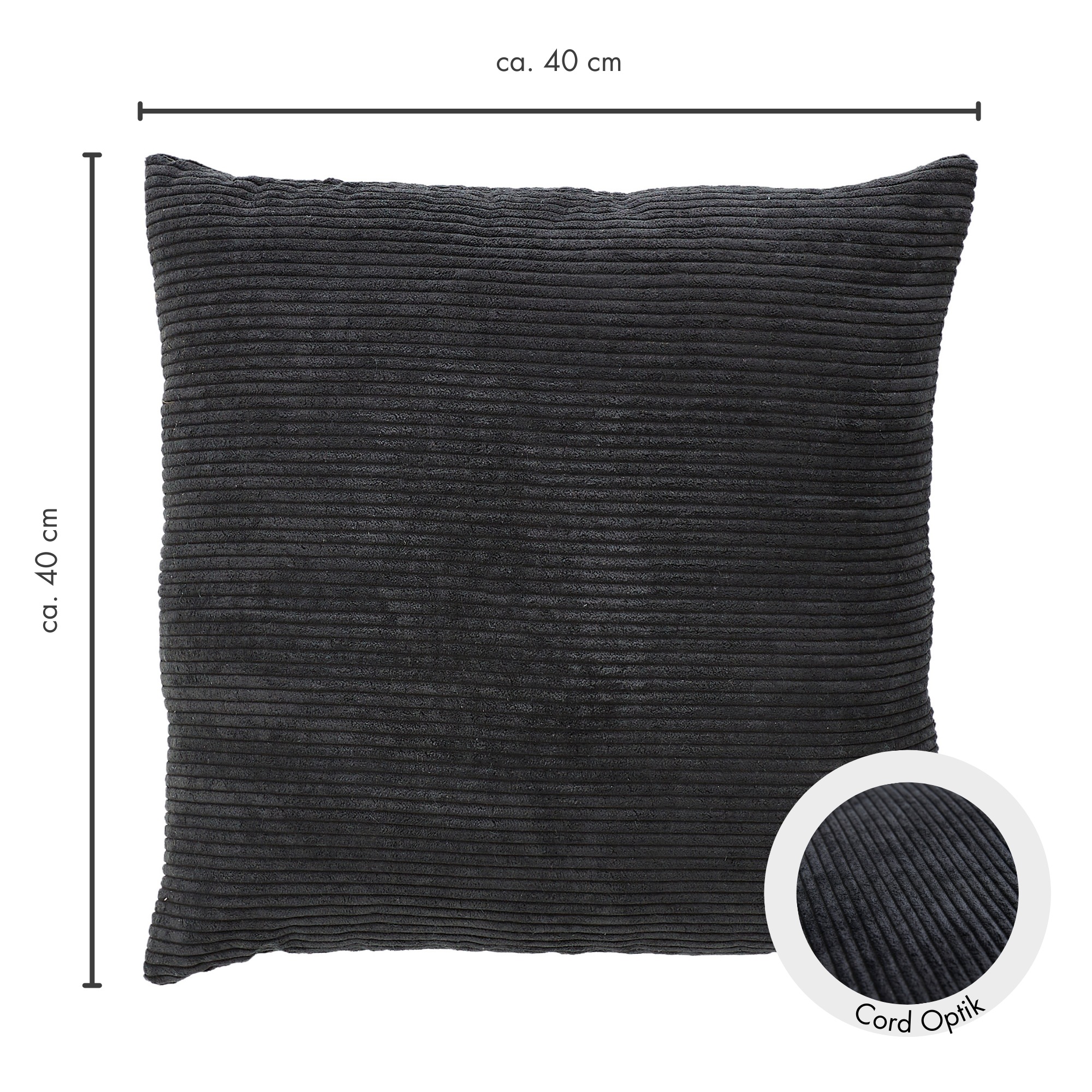 Andiamo Cord Dekokissen »Emy«, Kissenhülle mit Füllung, Sofakissen, eckig, 40x40 oder 30x50 cm