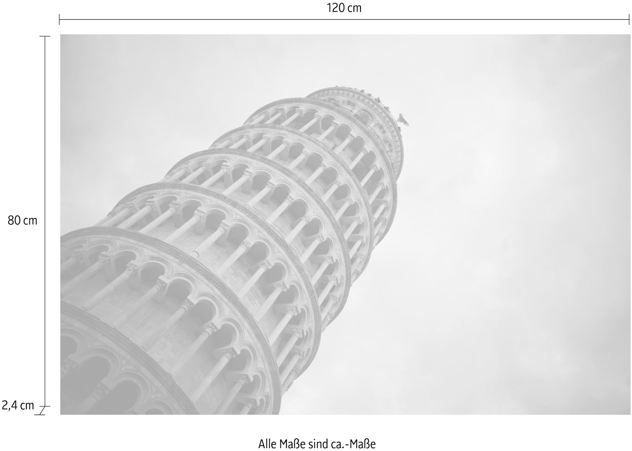 queence Acrylglasbild »Der schiefe Turm«, Elemente der Architektur-Gebäude-Städte-Europa-Italien, Fine Art-Print in Galeriequalität