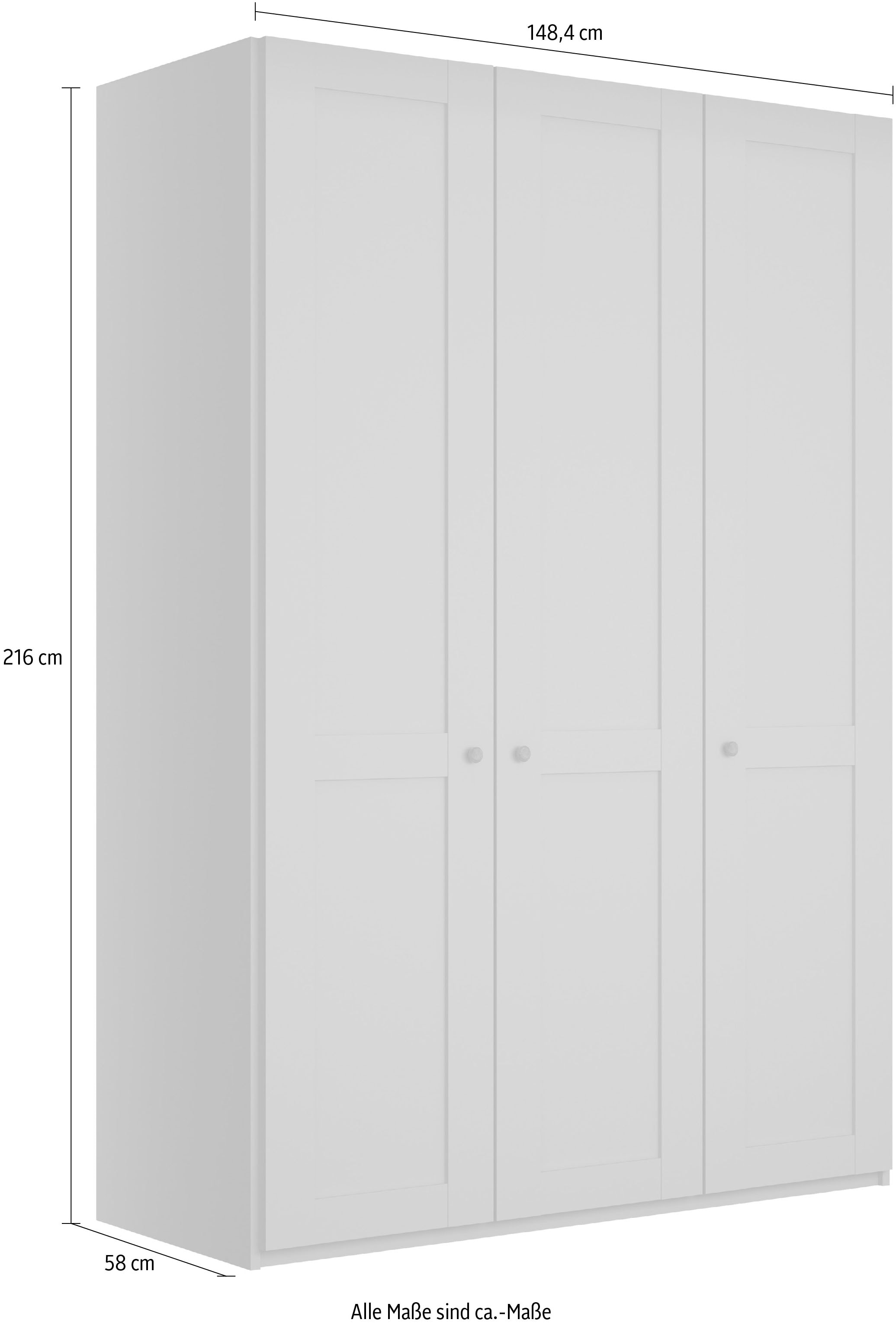 WIEMANN Kleiderschrank »Göteborg, mit 95° Öffnungswinkel, Made in Germany« inkl. Spiegel und Türendämpfung, moderner Landhausstil