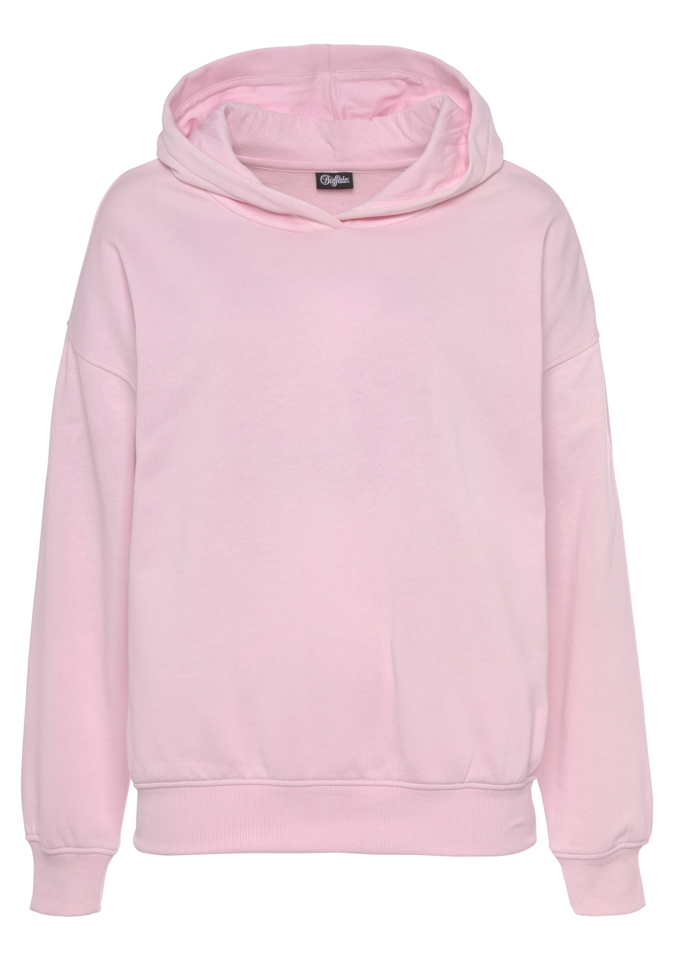 Buffalo Hoodie, Kapuzensweatshirt mit Rückenprint und Rippbündchen, Loungewear