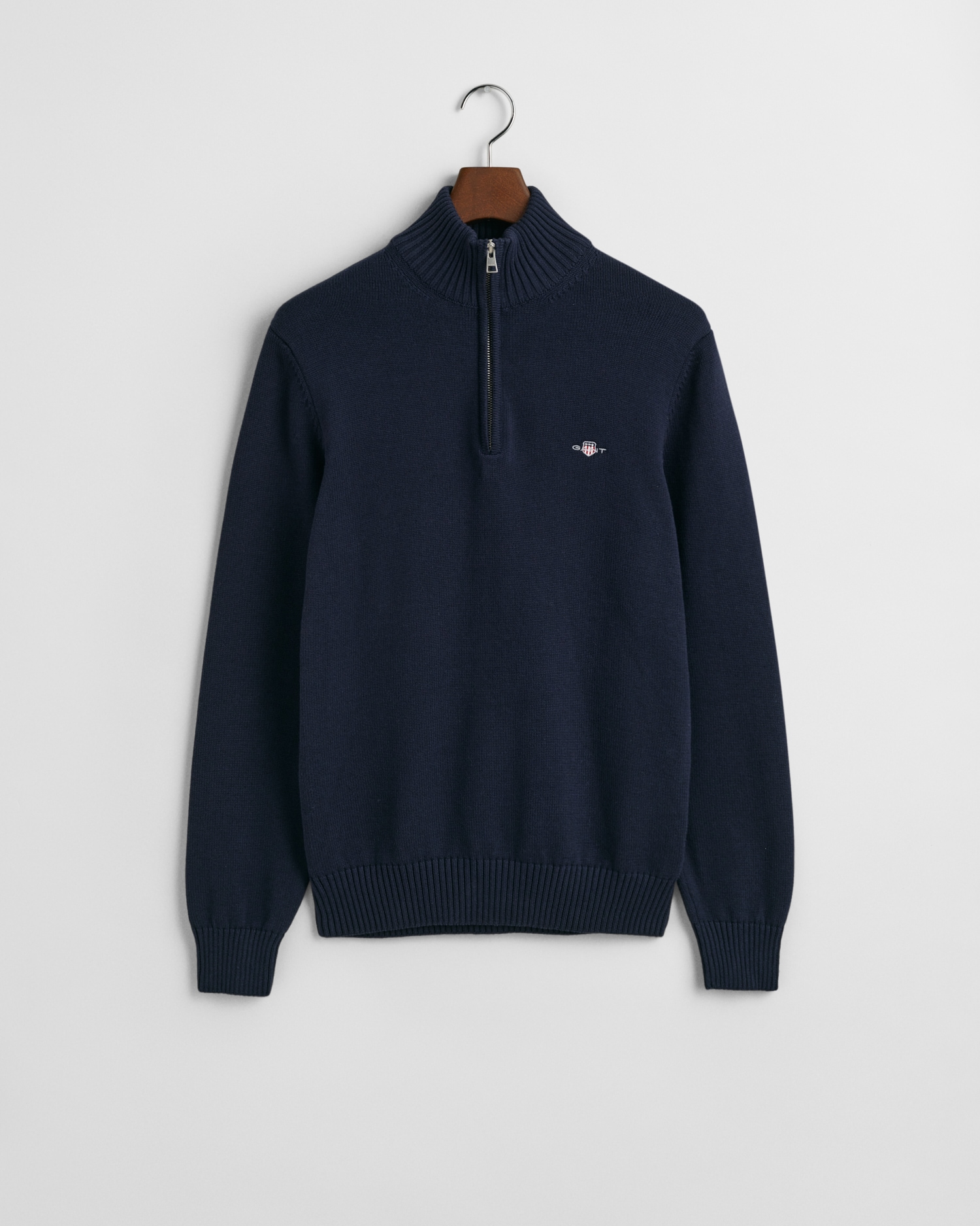 Gant Troyer »CASUAL COTTON HALF ZIP« mit grafischer Logostickerei auf der Brust