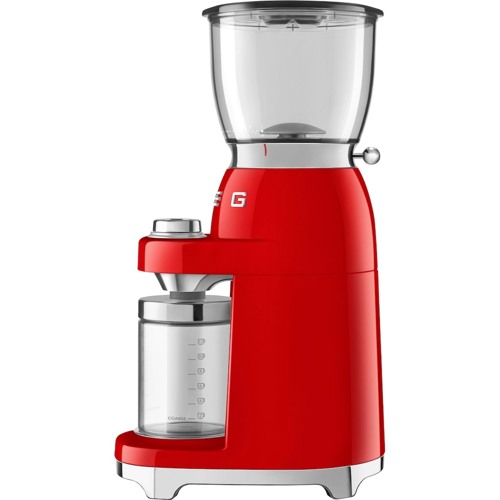 Smeg Kaffeemühle »CGF01RDEU«, 150 W, Kegelmahlwerk, 350 g Bohnenbehälter