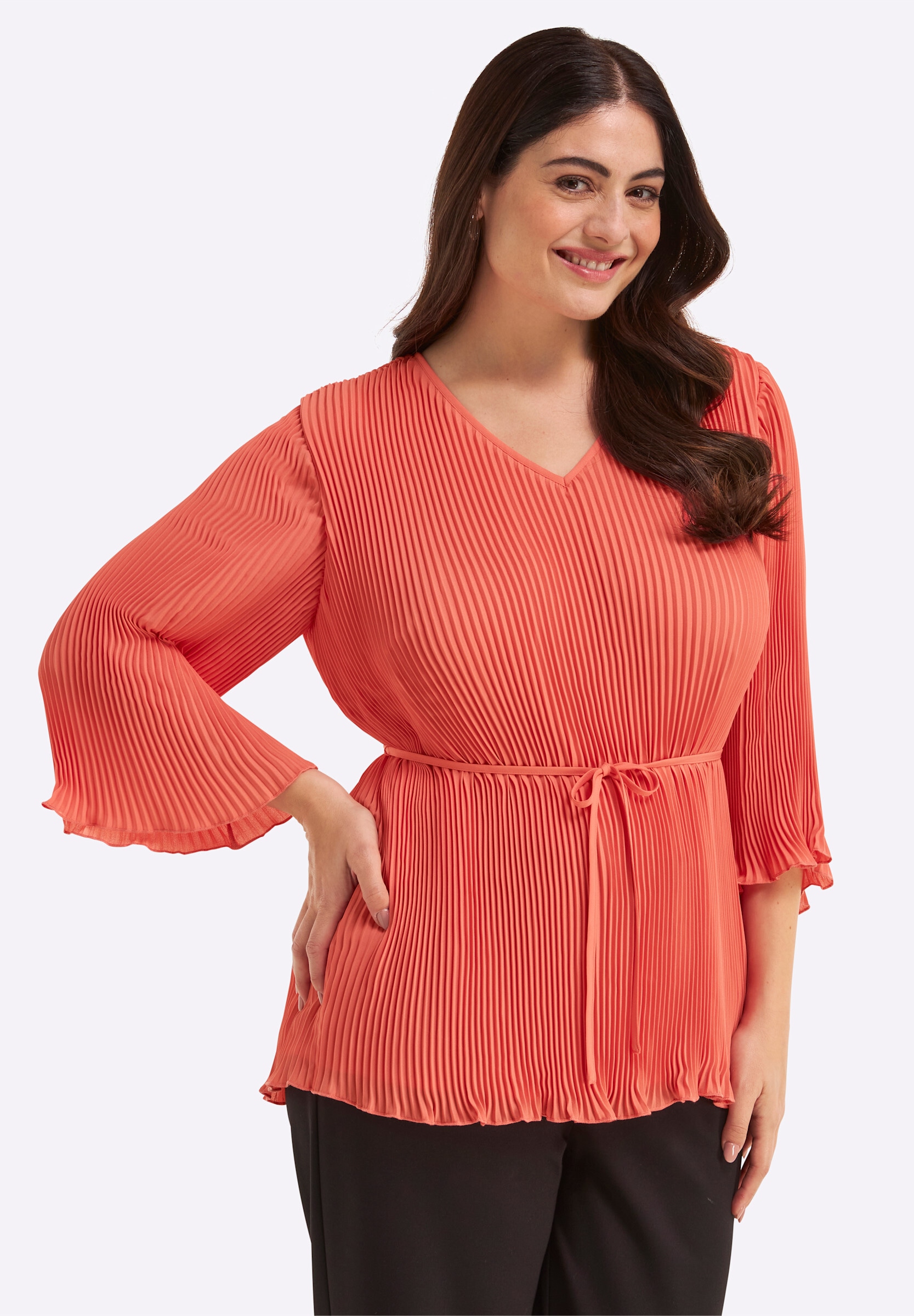Sheego Longbluse »Tunika Tunika mit Plisseefalten«