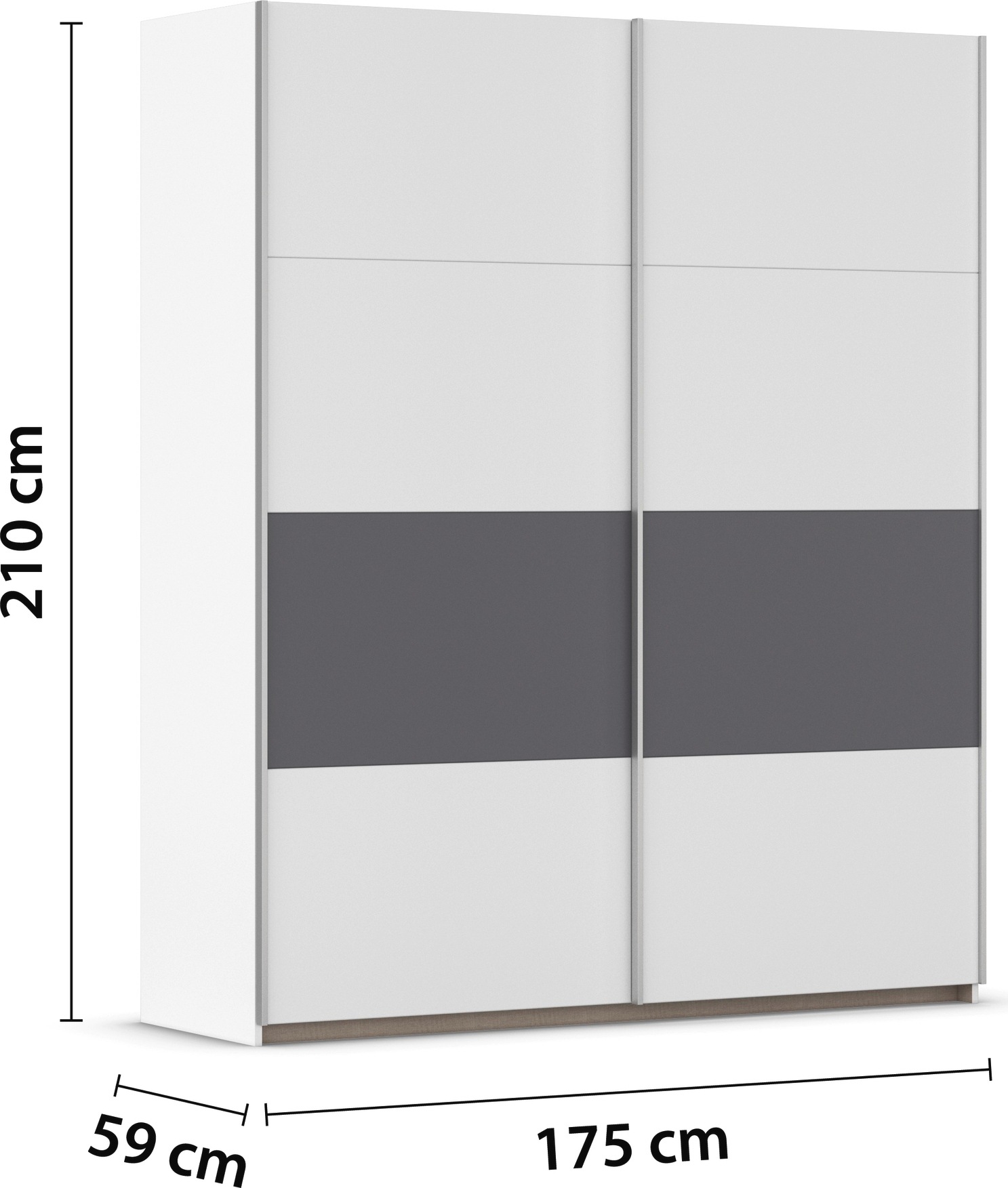 rauch Schwebetürenschrank »Kleiderschrank Schrank Garderobe Schlafzimmerschrank OXFORD«, (in 3 verschiedenen Ausstattungen BASIC/CLASSIC/PREMIUM), mit Griffleisten aus Metall, auch für kleinere Räume MADE IN GERMANY