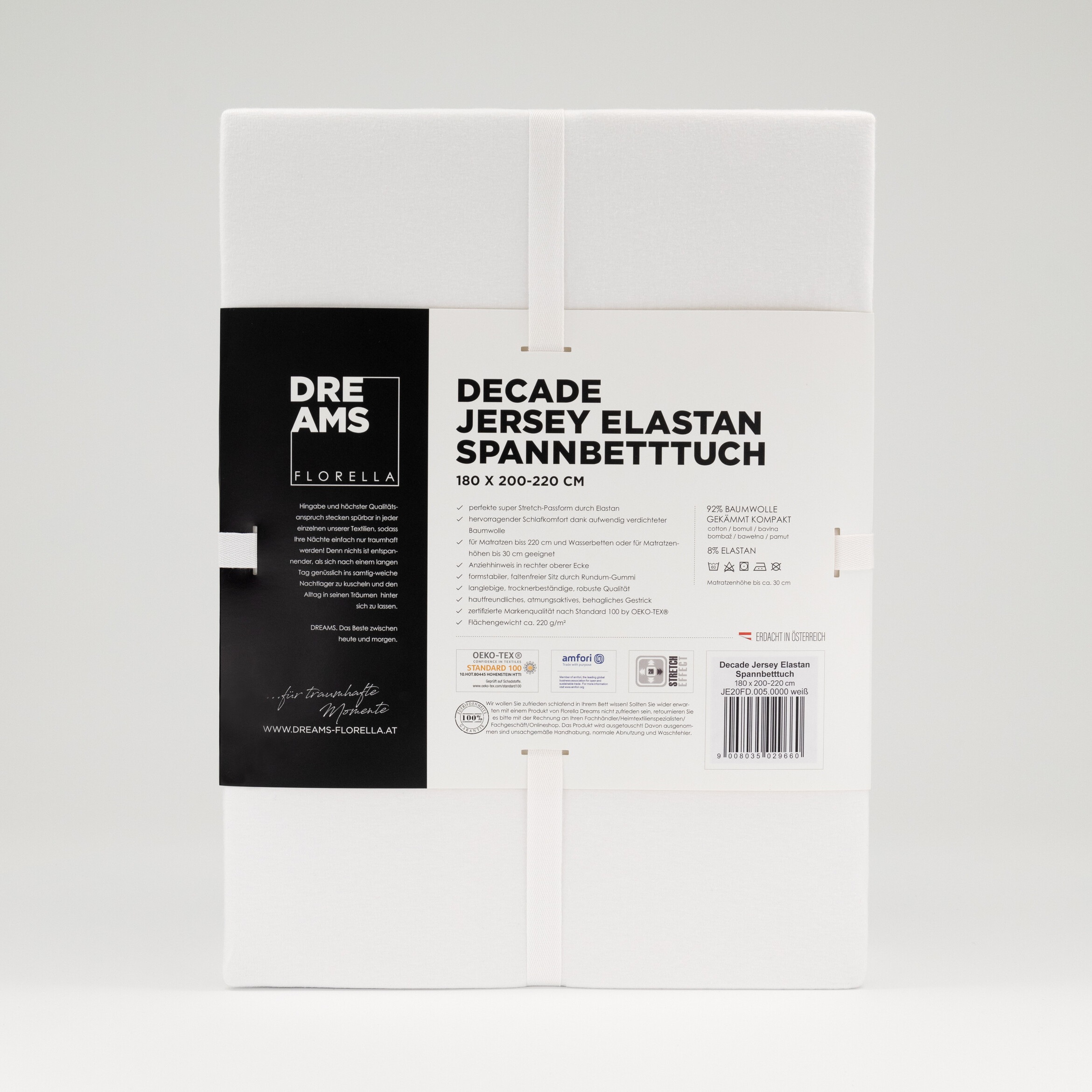 Florella Spannbettlaken »Decade Jersey Elastan, mit Rundum-Gummi«, für Matratzenhöhe bis 30 cm geeignet