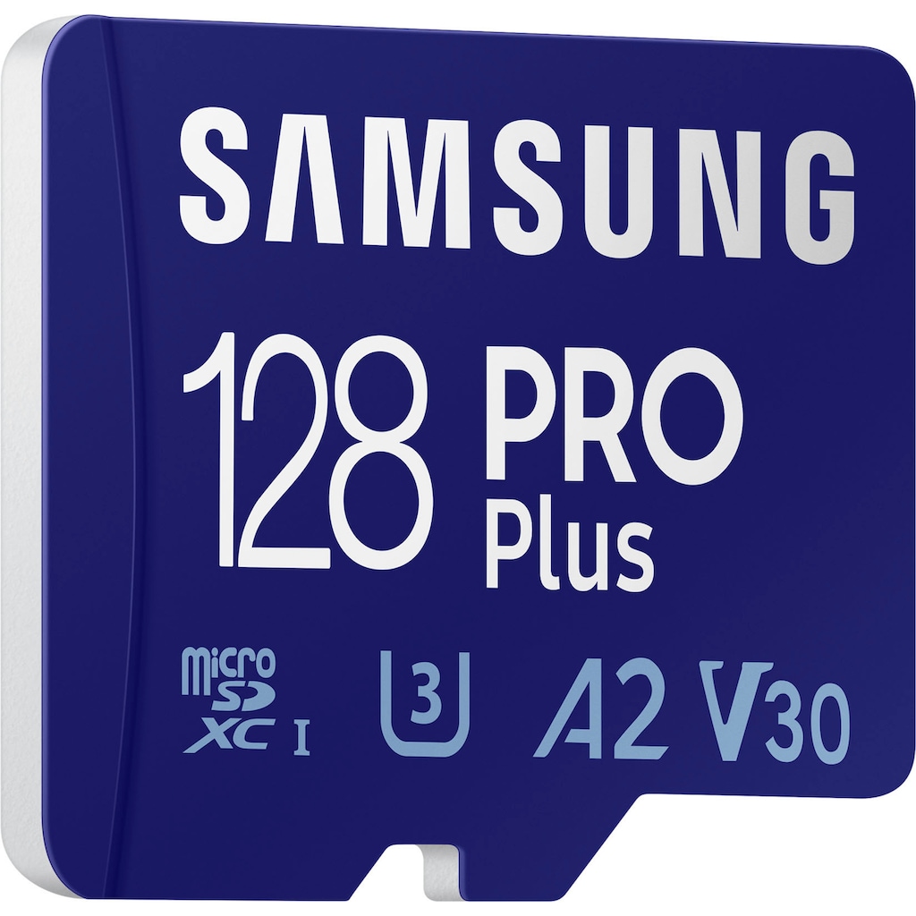 Samsung Speicherkarte »PRO Plus 128GB microSDXC Full HD & 4K UHD inkl. SD-Adapter«, (UHS Class 10 160 MB/s Lesegeschwindigkeit)