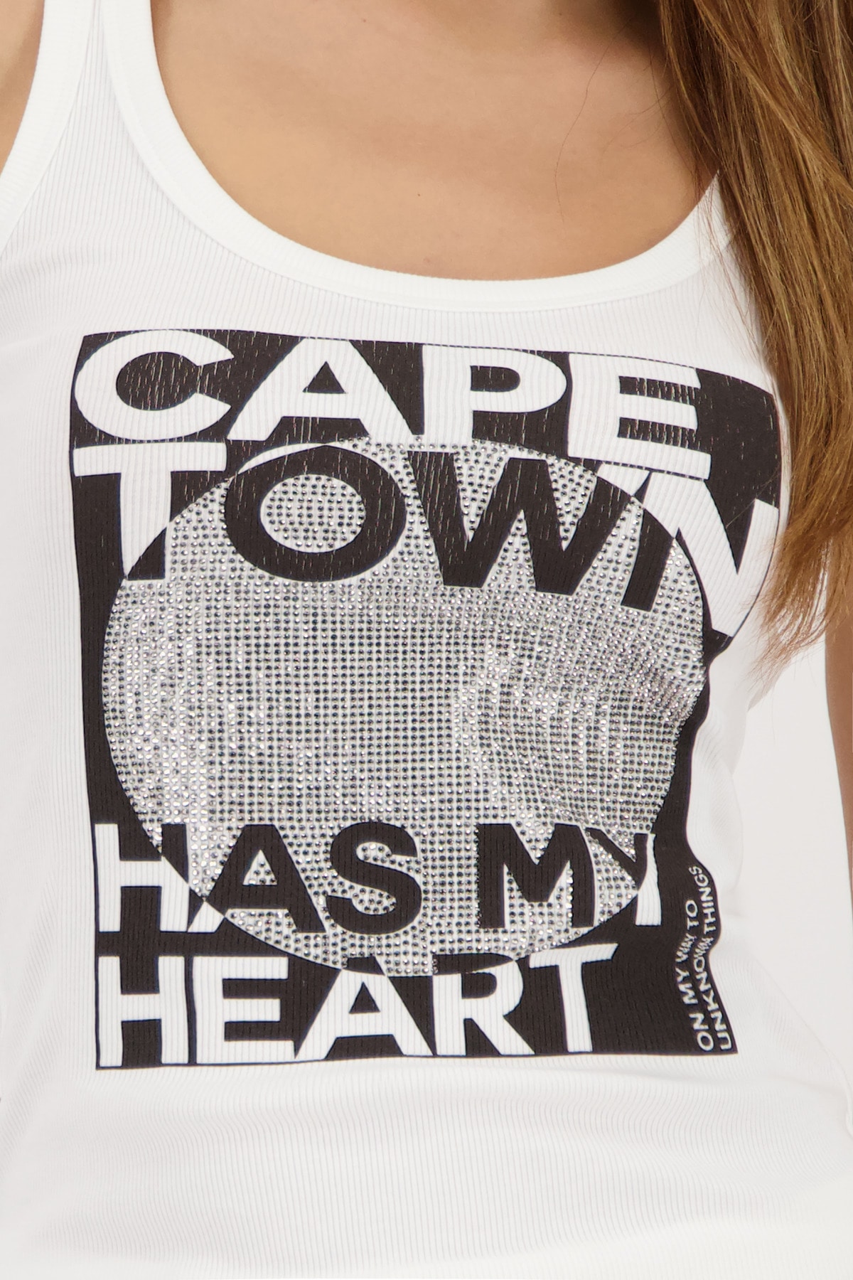 Monari Tanktop mit Strasssteinen, Regular Fit