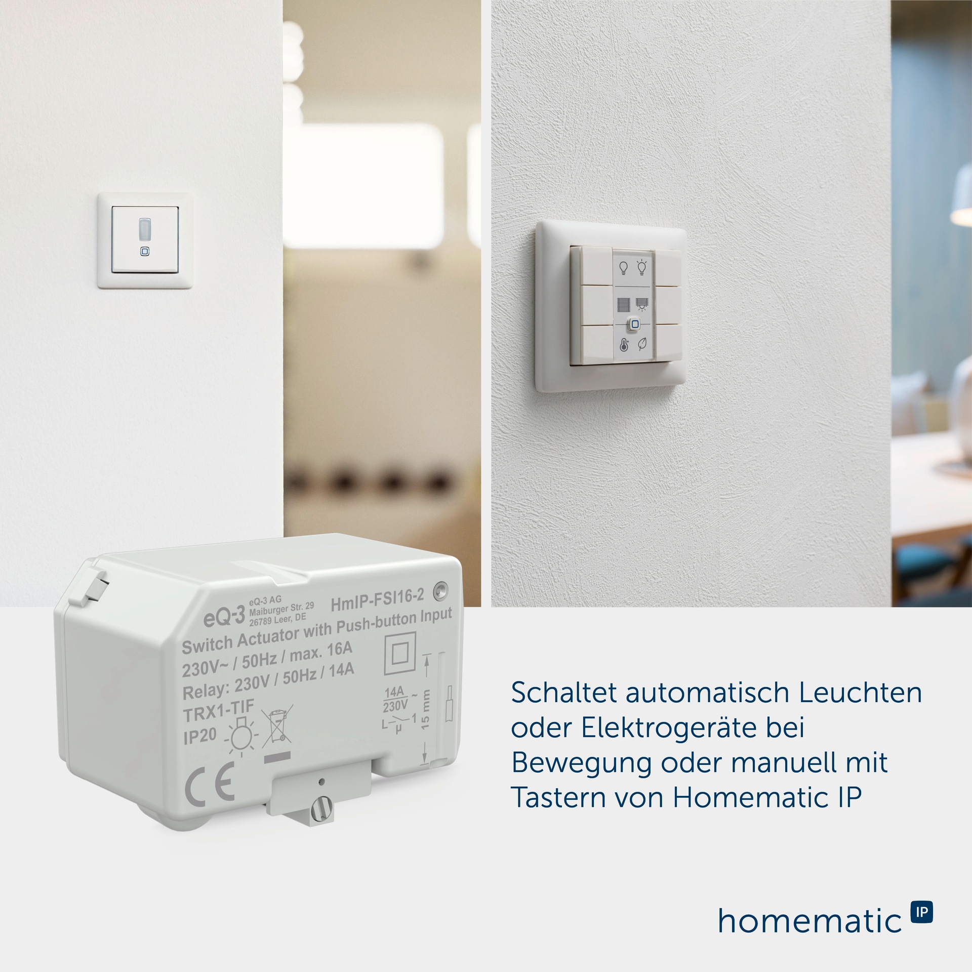Homematic IP Unterputzschalter »Schaltaktor mit Tastereingang – Unterputz V2«