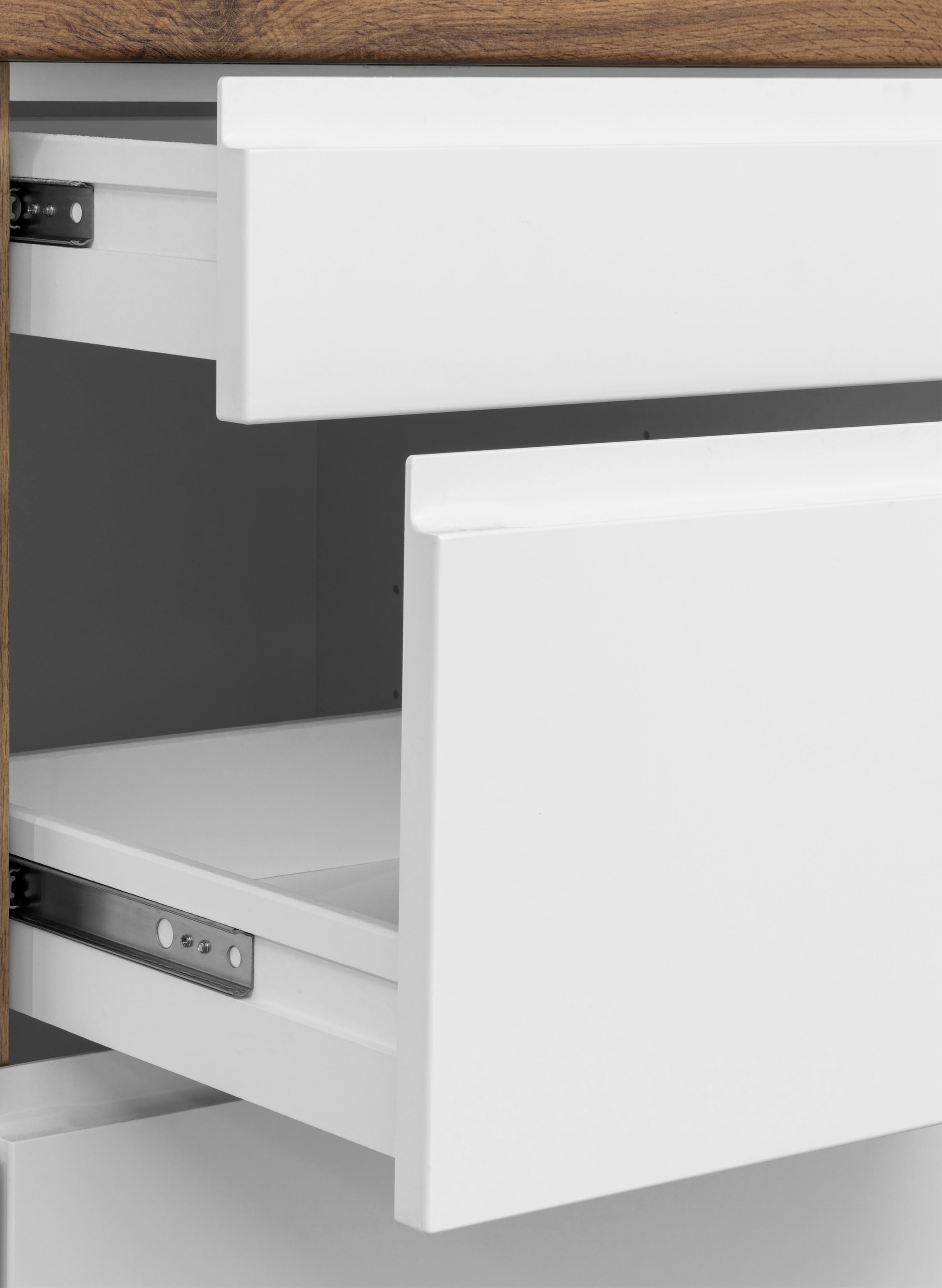 HELD MÖBEL Küche »Bruneck«, Stellbreite 240/180 cm breit, wahlweise mit  oder ohne E-Geräte, MDF auf Raten bestellen