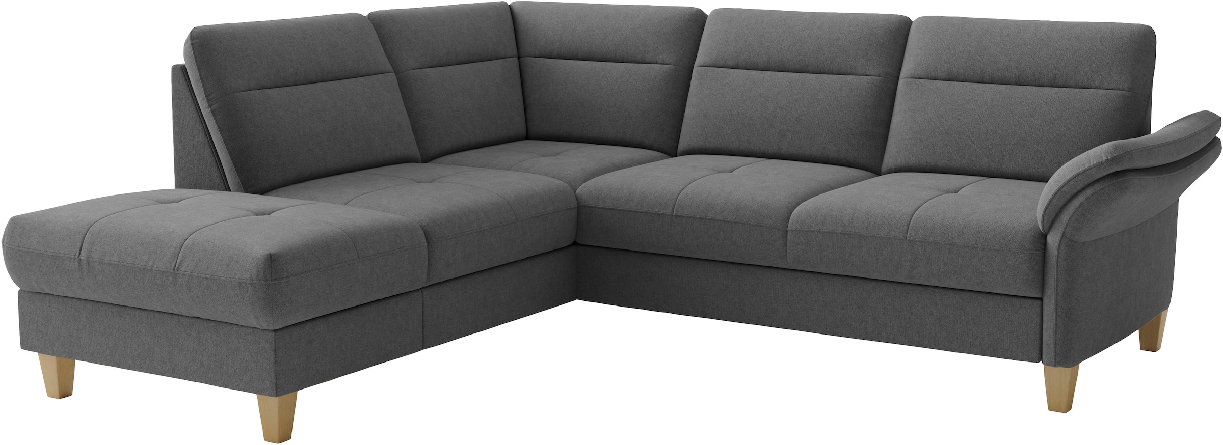 sit&more Ecksofa »Pamela, B: 218 cm, L-Form, wahlweise mit Schlaffunktion und Bettkasten« mit Federkern
