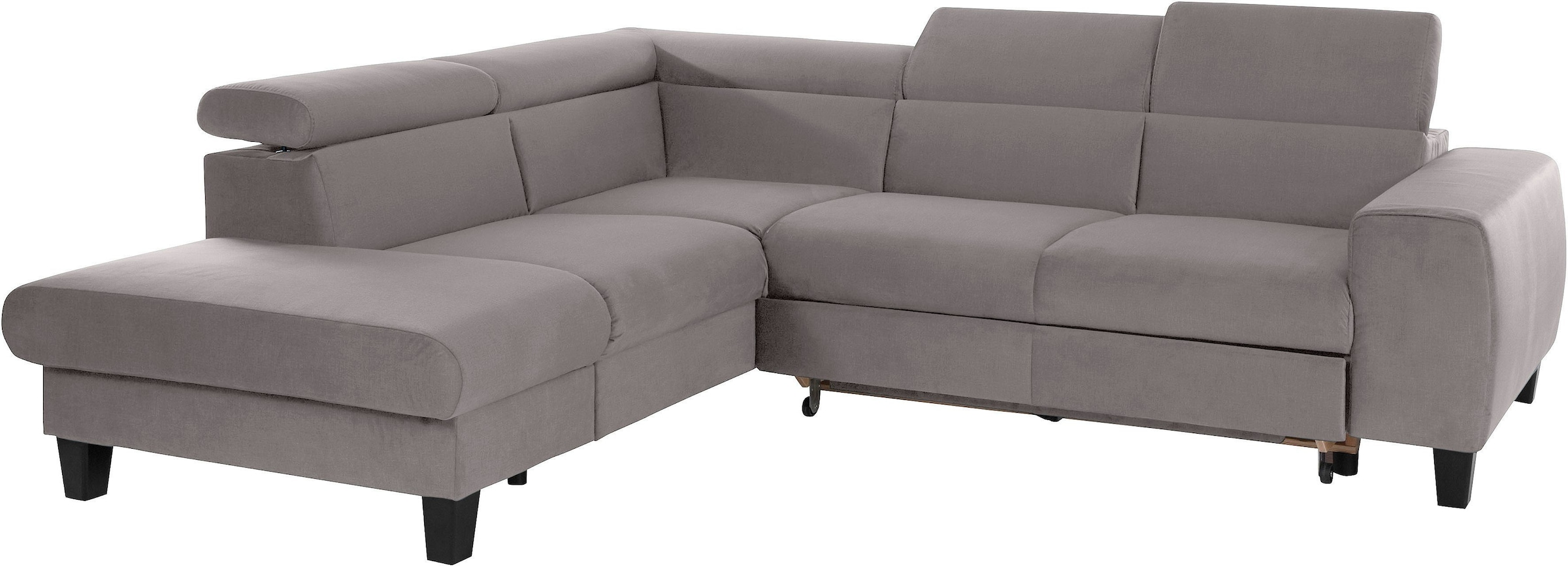 COTTA Polstergarnitur »Morven L-Form«, (Set), Set bestehend aus: Ecksofa mit Kopfteilverstellung & Hocker