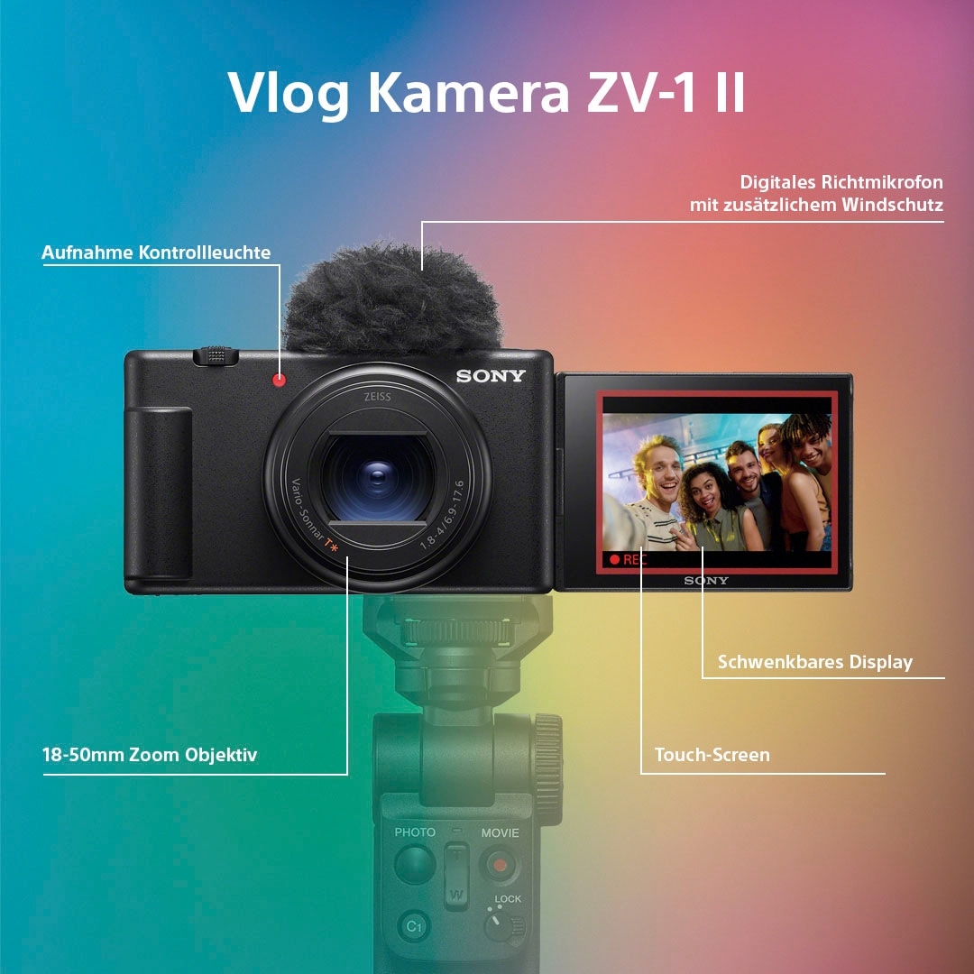 Sony Systemkamera »Vlog-Kamera ZV-1 II 4K Ultra HD Video«, 20,1 MP, 2,7  fachx opt. Zoom, Bluetooth-WLAN (Wi-Fi) bei