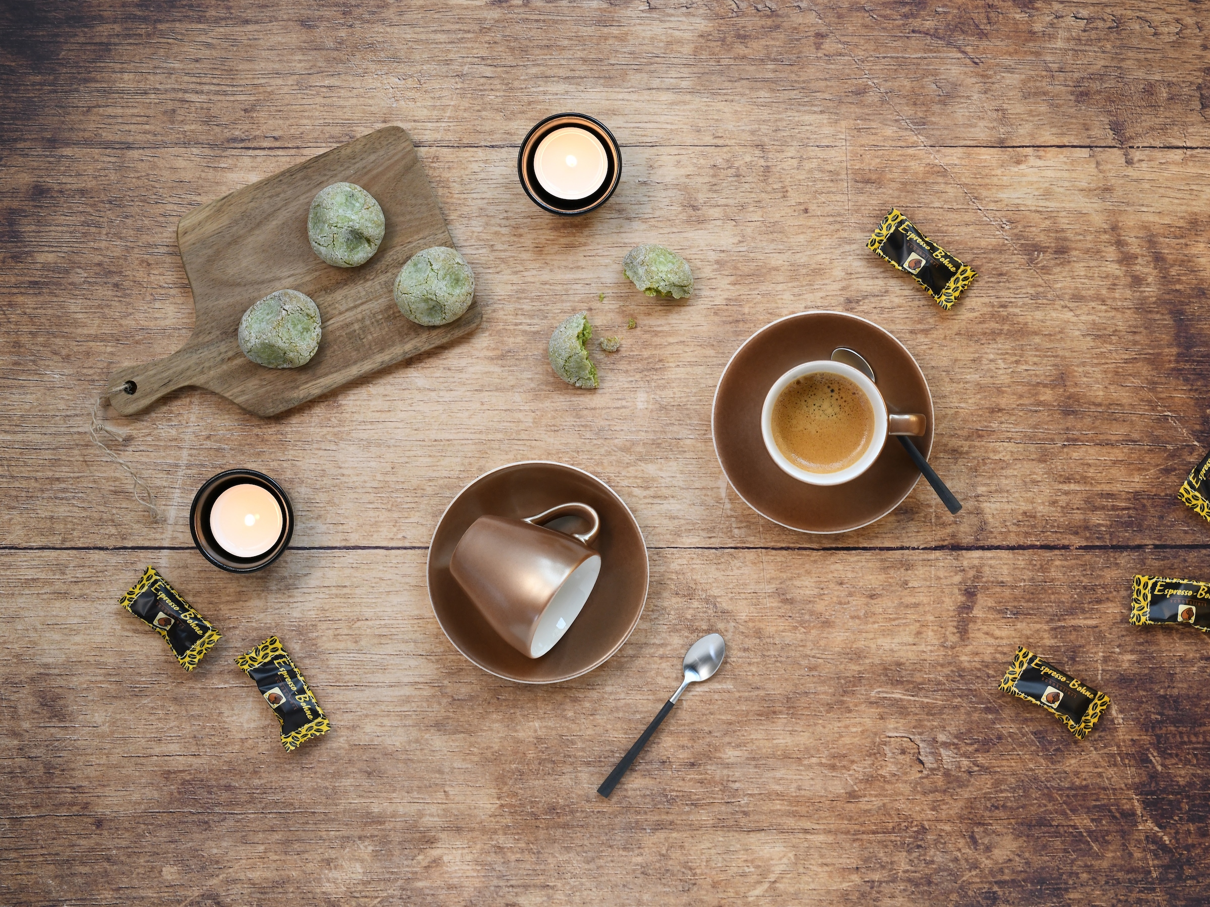 CreaTable Espressotasse »Golden Days Weiß, Espressoset, 12-tlg.« Goldfarbene Spezialglasur