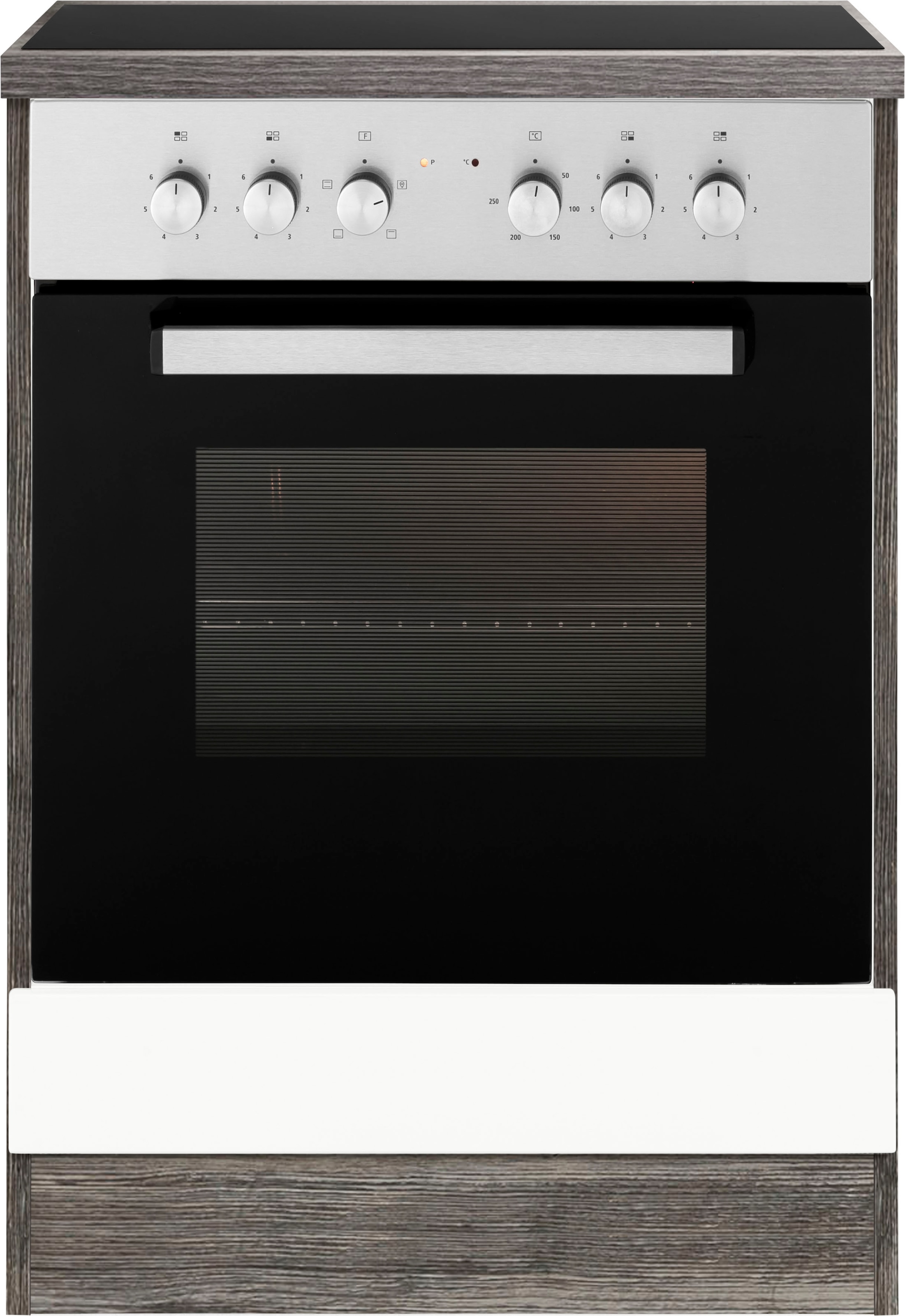 KOCHSTATION Herdumbauschrank »KS-Virginia«, 85 cm hoch, 60 cm breit, Nische für Ofen B/H/T: 56/59/55 cm