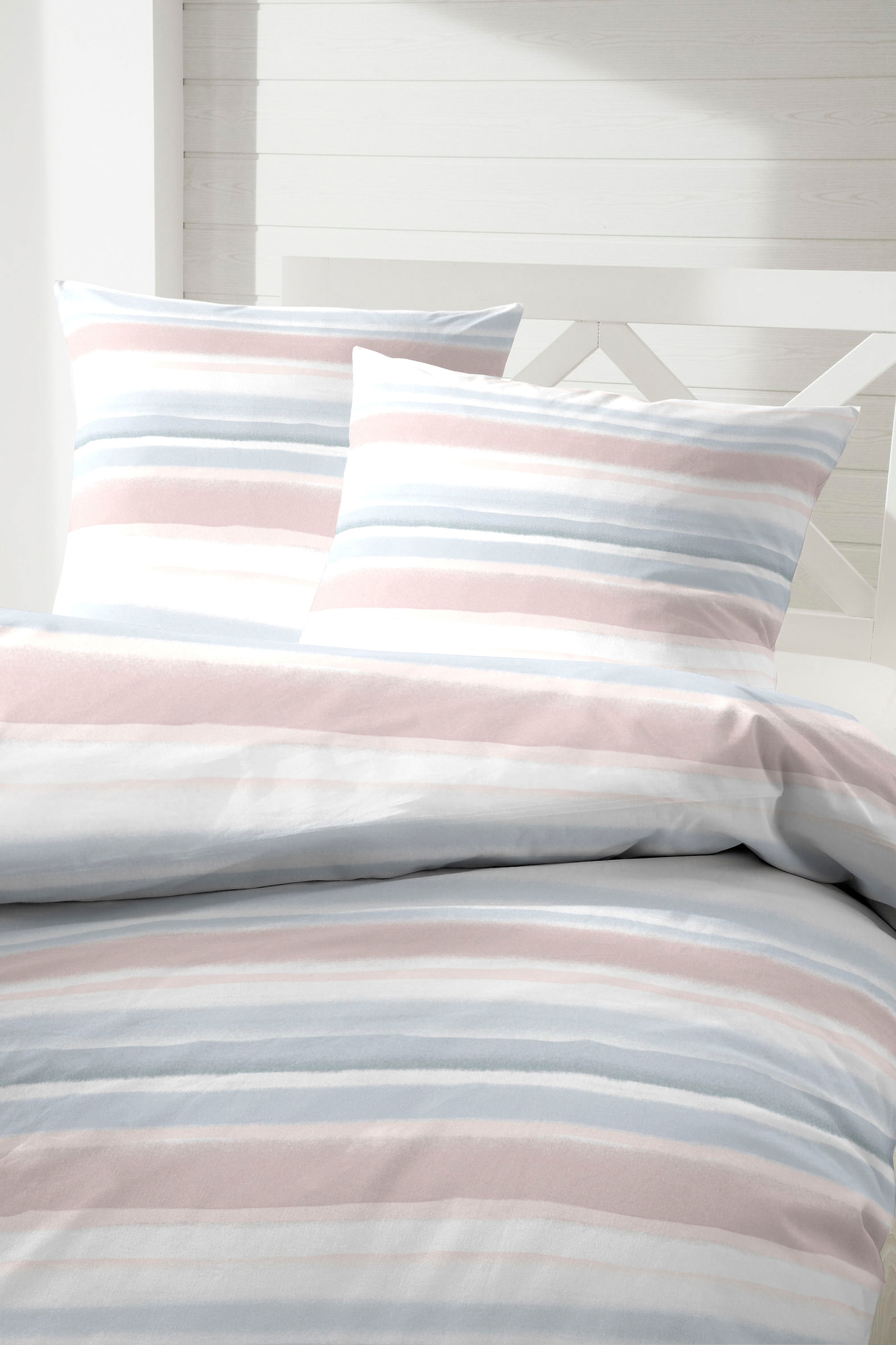 Primera Bettwäsche »Bio-Renforce-Bettwäsche Blurred Lines« 2 Stk. mit modernen Streifen in frischen Farben