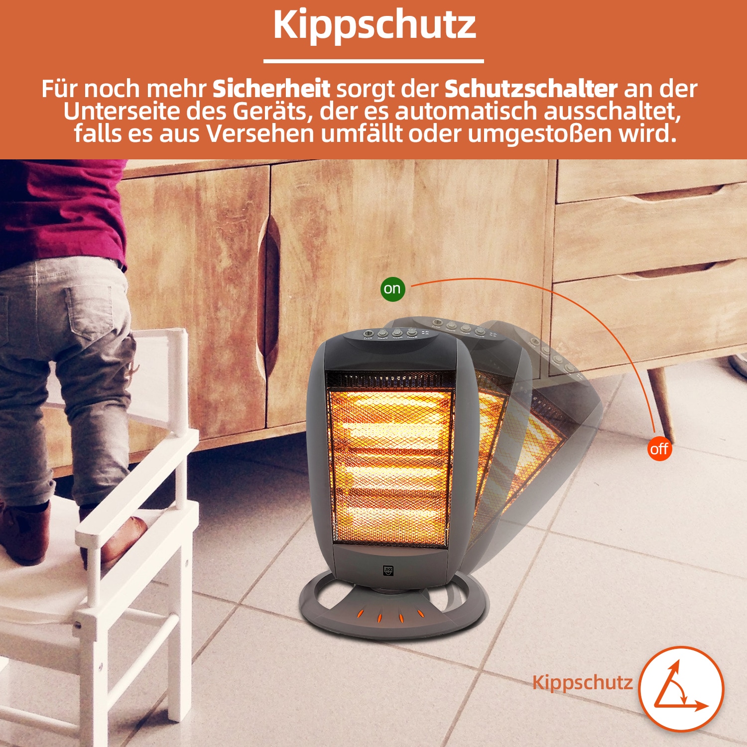SHX Heizstrahler »SHX24HS1200«, 1200 W, Halogen-Heizelement, 1200W