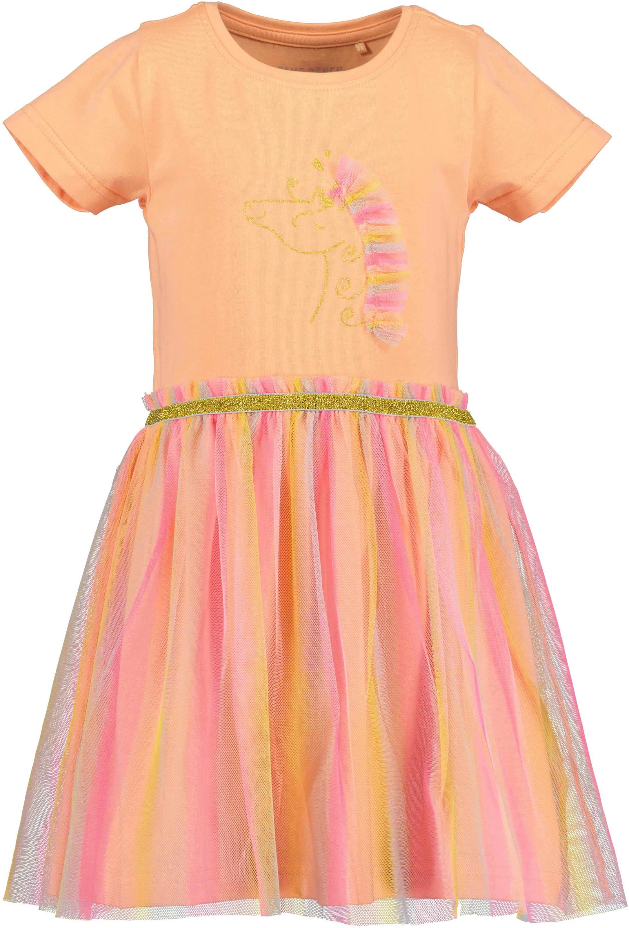 Blue Seven Jerseykleid 1 tlg. tlg. mit aufgesetztem  Tüllrock und tollem Frontmotiv