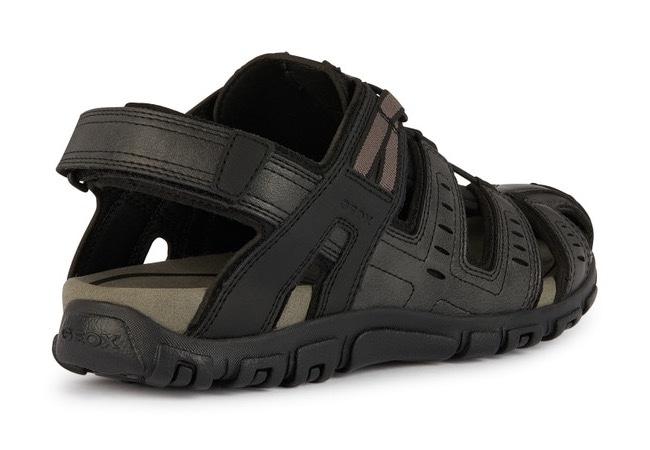 Geox Sandale »UOMO SANDAL STRADA C«, Sommerschuh, Klettschuh, Outdoorsandale, mit Lederfußbett