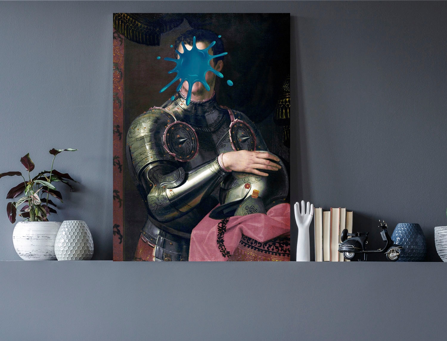 queence Acrylglasbild »Ritter mit Farbklecks« Bilder von Männern | Formen | Gemälde | Historische Persönlichkeiten | Kunst | Mann | Ritter Fine Art-Print in Galeriequalität