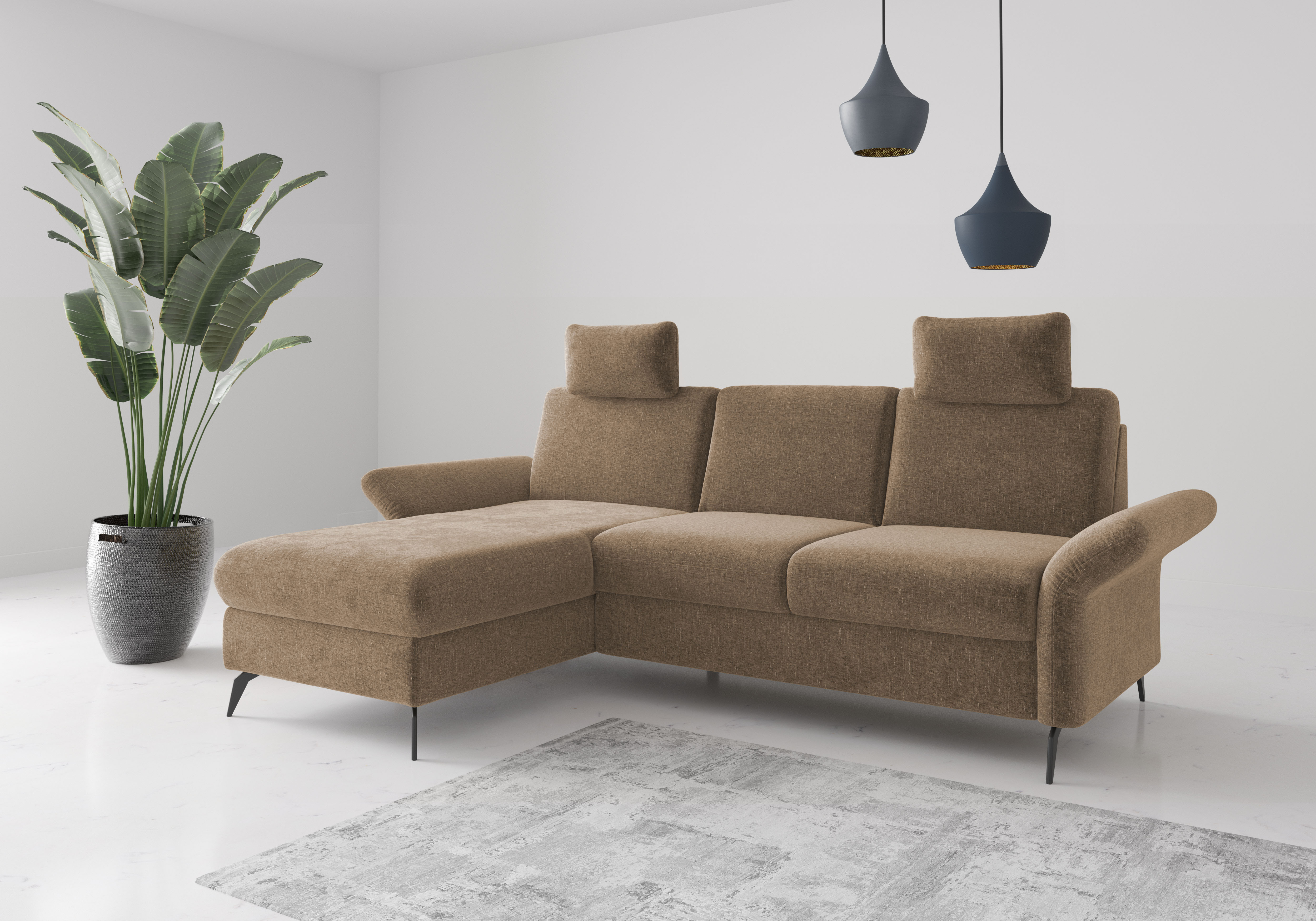 OTTO home Ecksofa "Rochelle" wahlweise mit Schlaffunktion, Bettkasten und Armteilverstellung