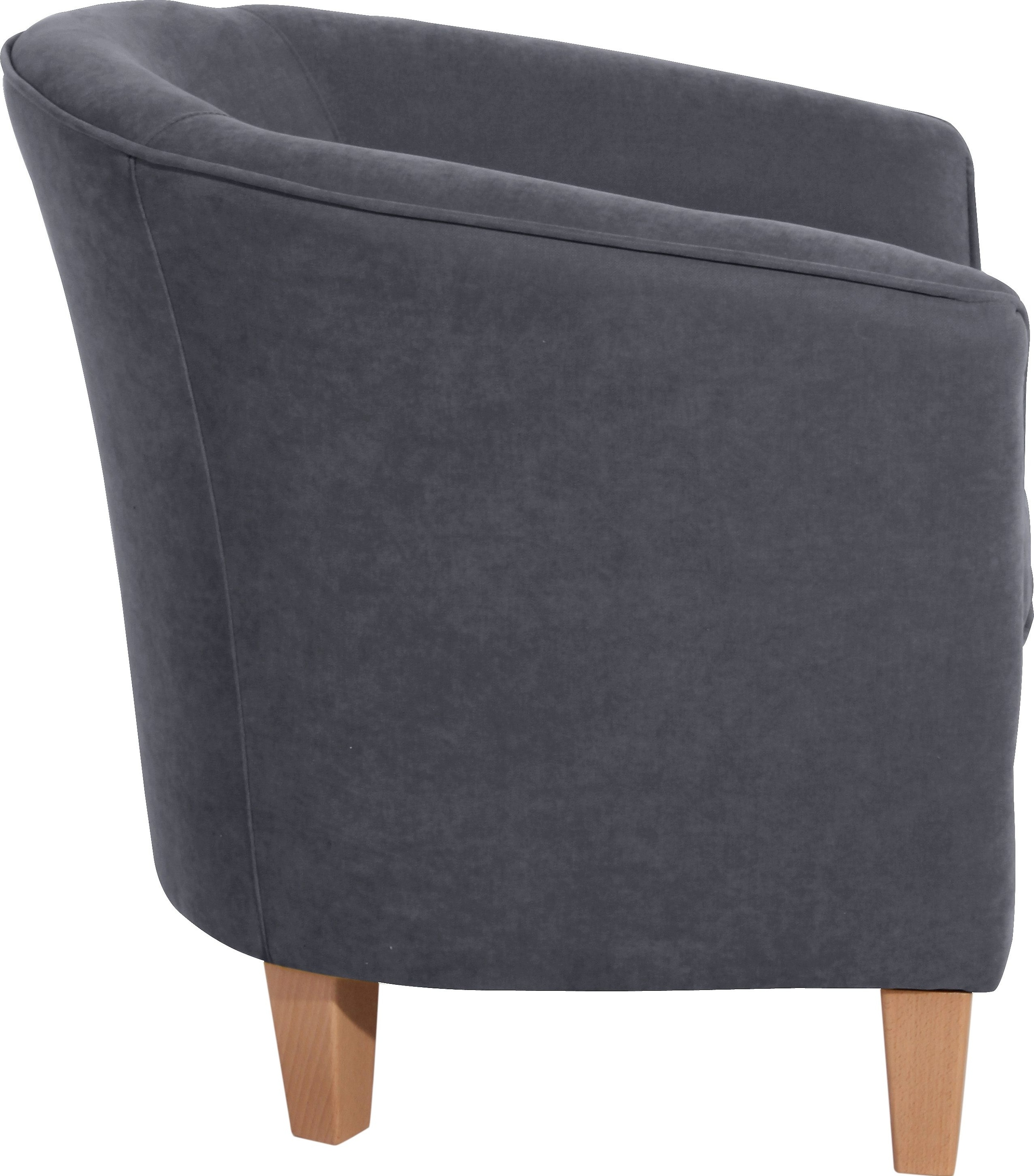 Max Winzer® Cocktailsessel »Luisa, Loungesessel«, in runder Form, mit Holzfüßen