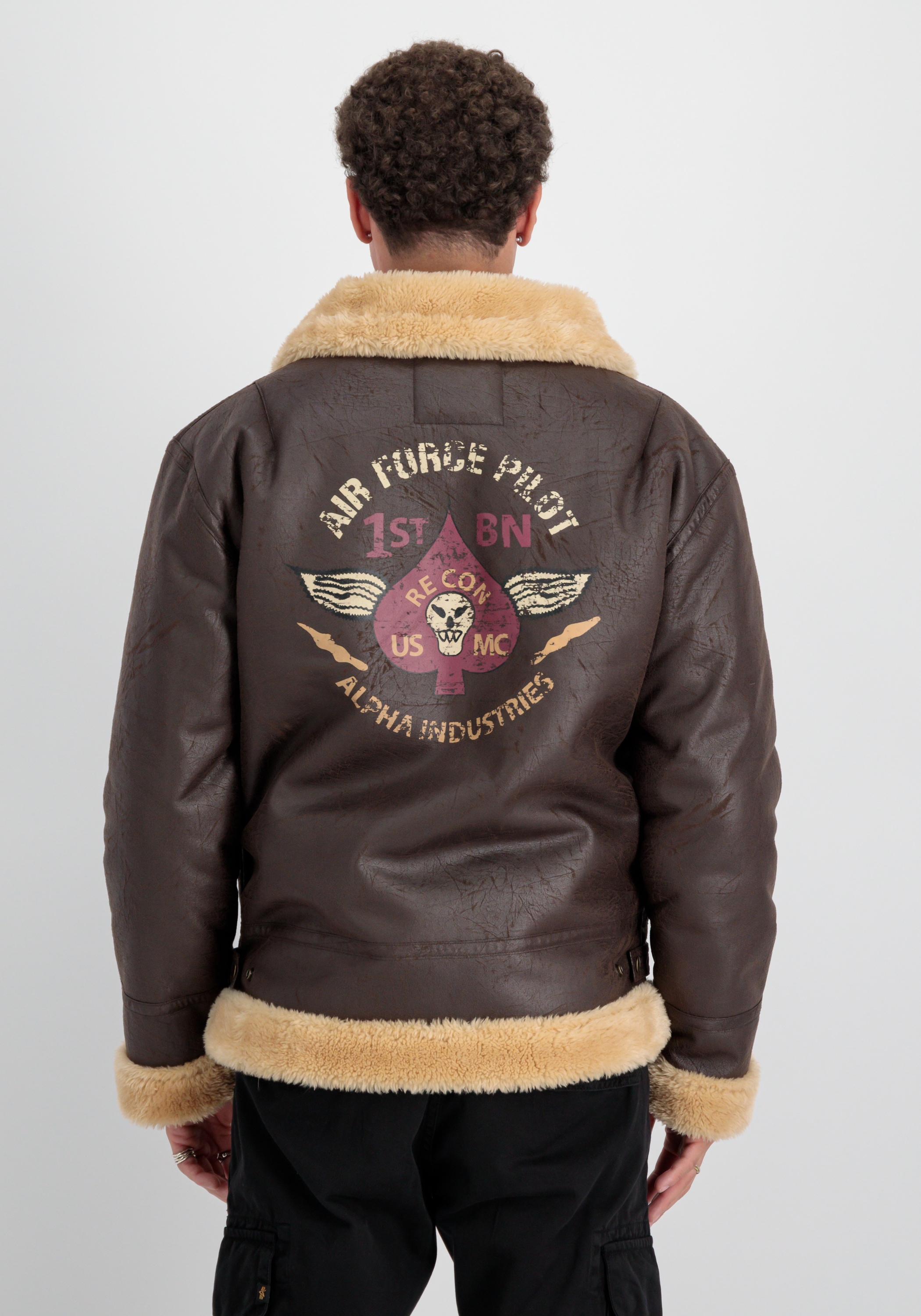 Alpha Industries Lederjacke »ALPHA INDUSTRIES Men - Leather & Vegan Jackets B3 FL Custom«