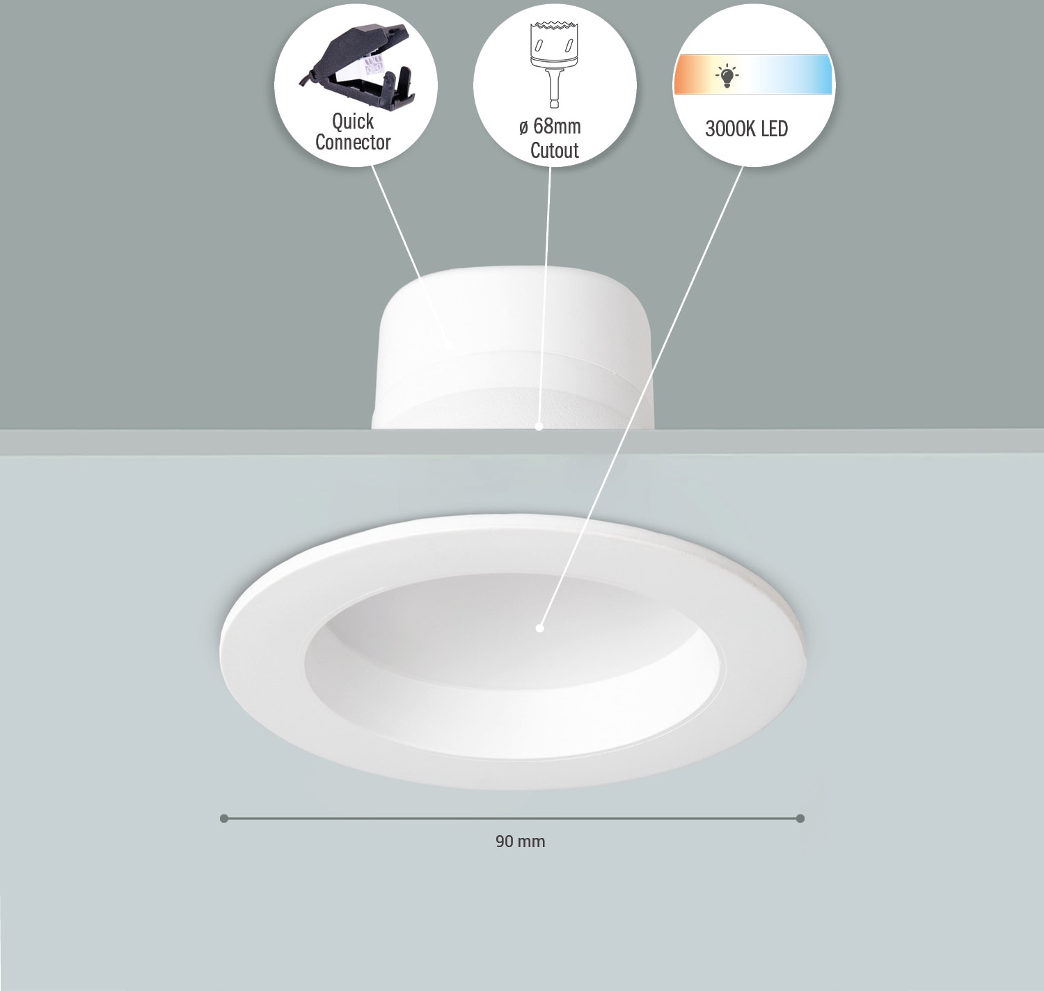 Paco Home LED 3 LED Einbaustrahler XXL 3er kaufen Spotlight Strahler Set Jahren 3000K Flach »Senta«, mit | online Einbauleuchte Garantie