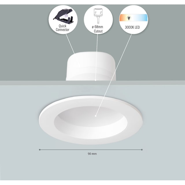 LED Einbaustrahler Set XXL Spotlight LED Flach mit Jahren | 3 3000K Home Garantie Paco Strahler kaufen online »Senta«, 3er Einbauleuchte