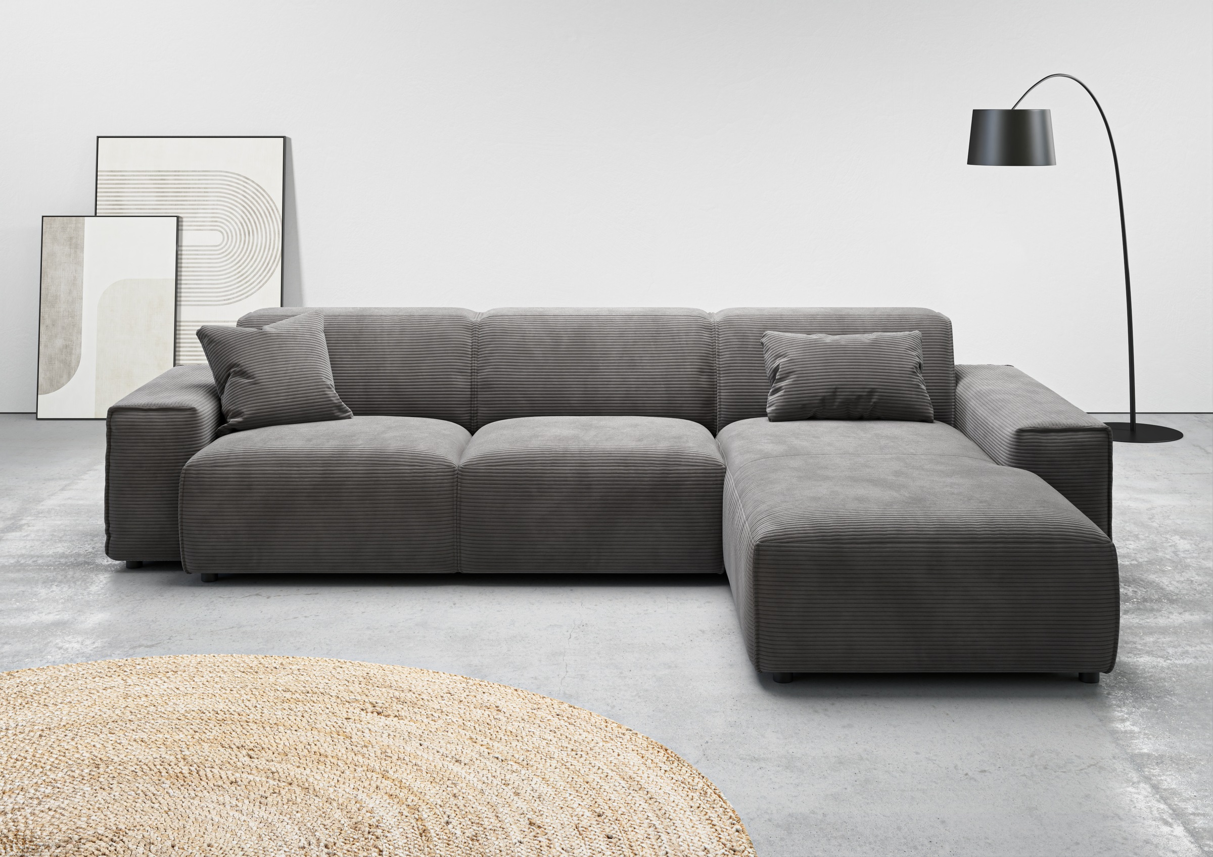andas Ecksofa »Glimminge auch in Breitcord, Feincord, Bouclé + Easy care-Bezug«, L-Form, Breite 294, Zierkissen