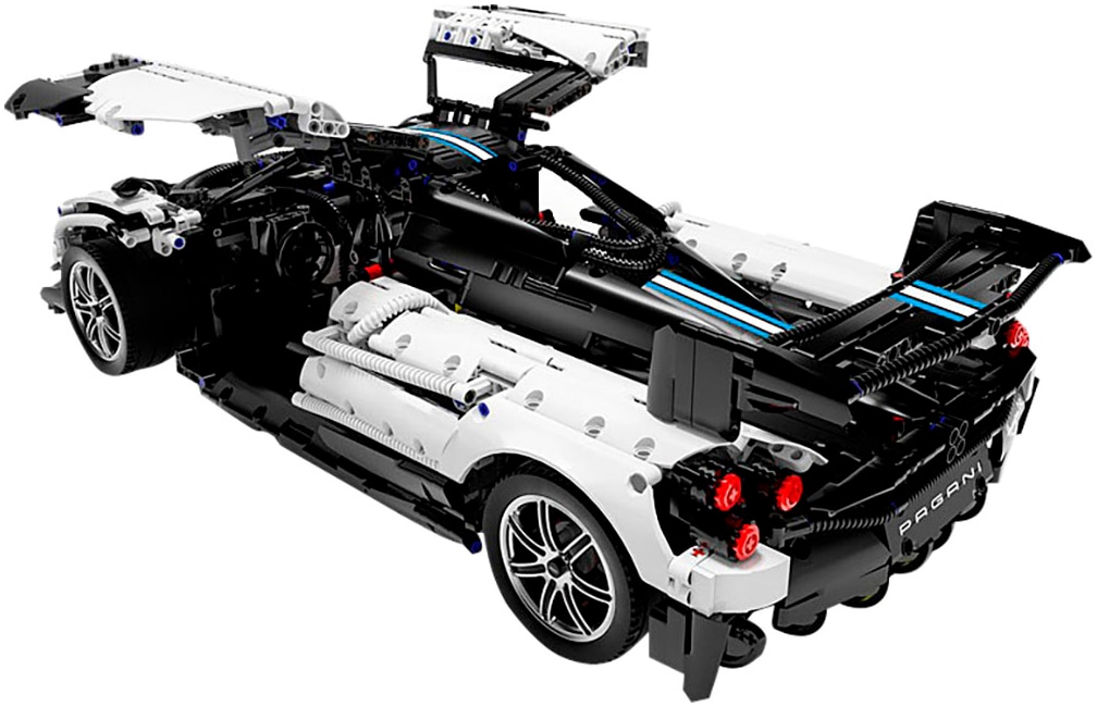 Jamara Konstruktions-Spielset »Pagani Huayra BC 1:8 weiss Bricks«, (2892 St.), im Maßstab 1:8, offiziell lizensiert