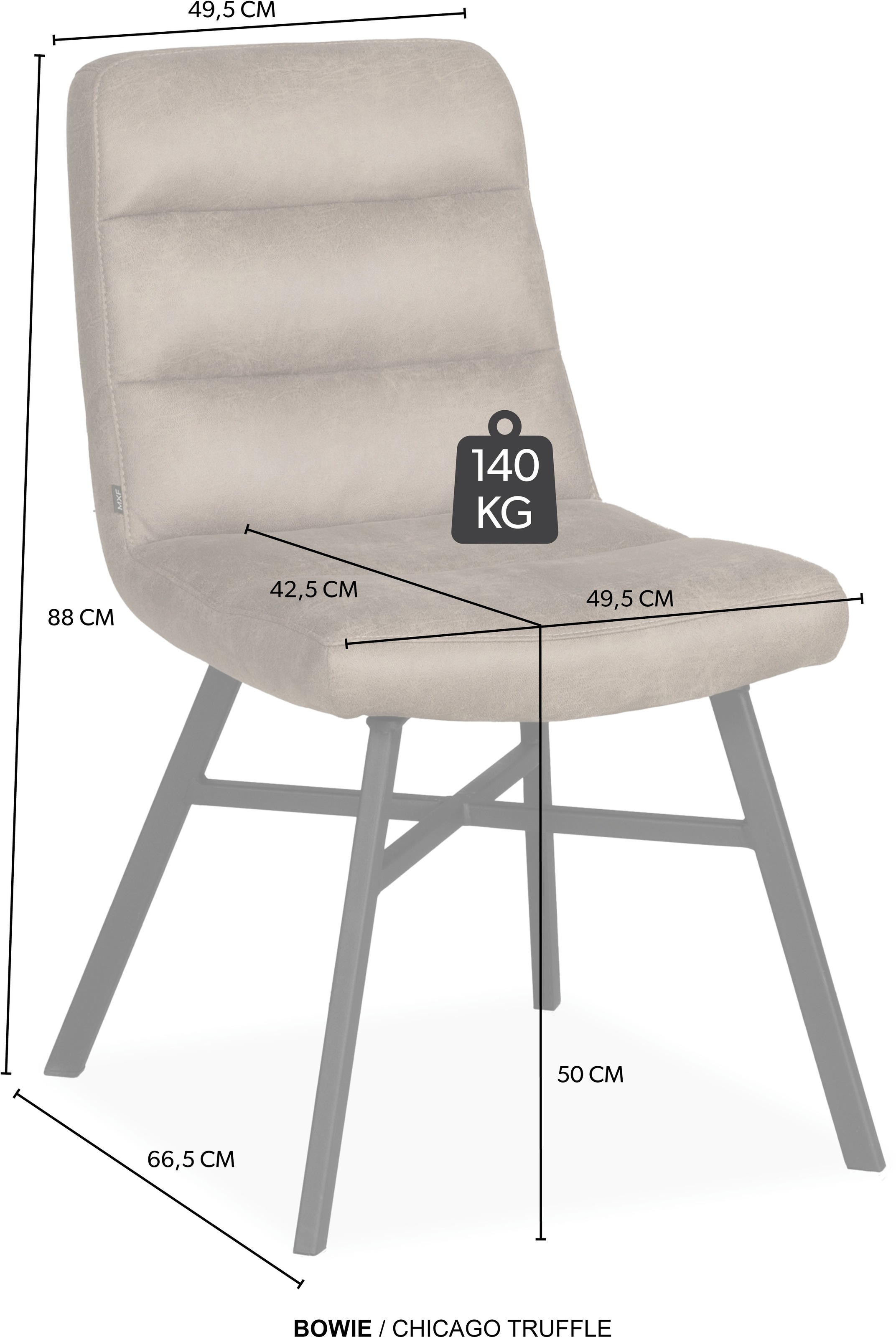 OMG Design Esszimmerstuhl »Bowie« (Set) 2 Stk.Esszimmerstuhl, pflegeleichter Bezug